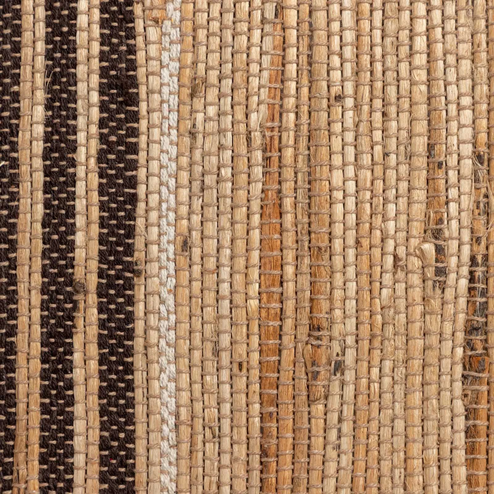 Tappeto 70x140 cm in cotone e juta naturale marrone intrecciato