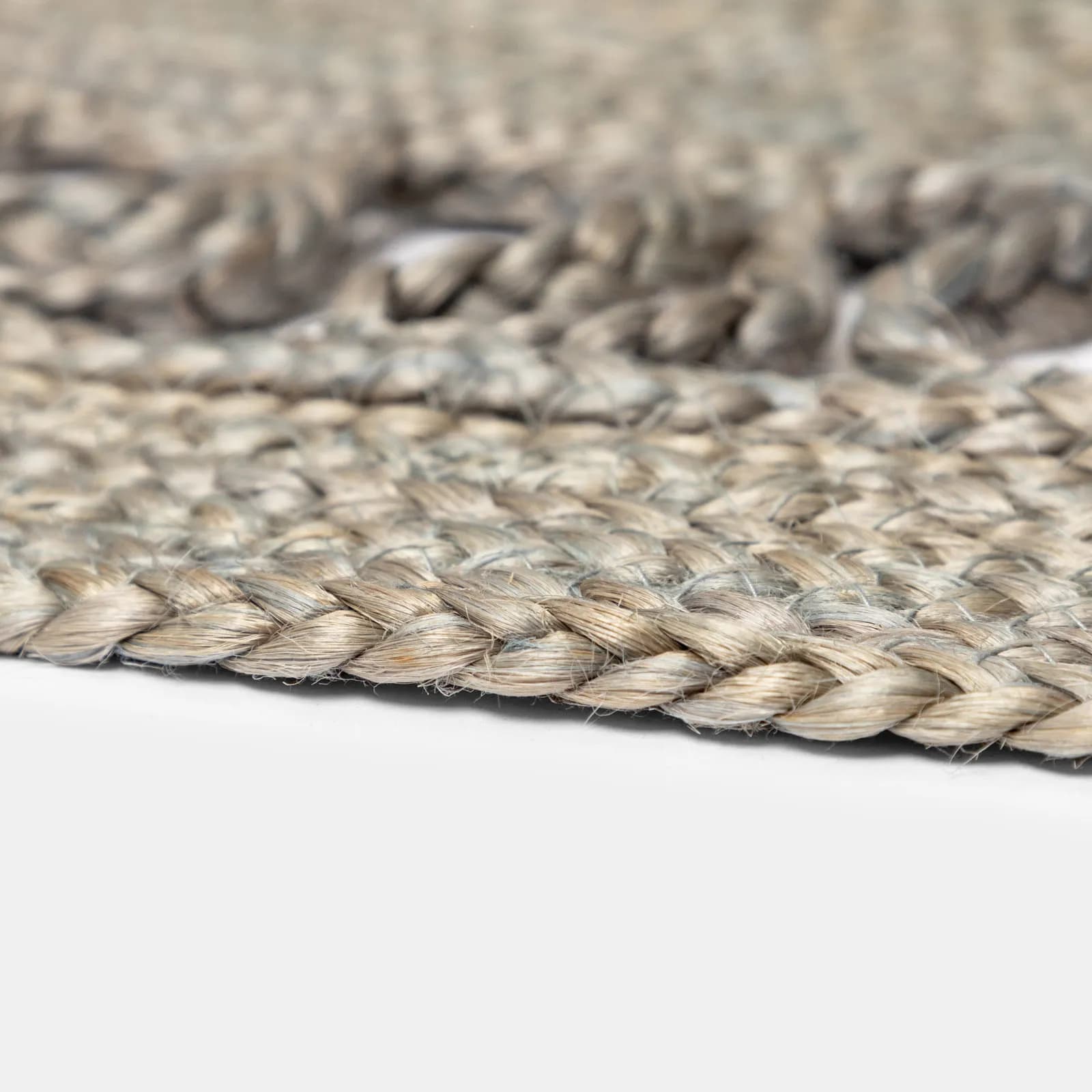 Tappeto da esterno o interno rotondo 90 cm in juta grigio