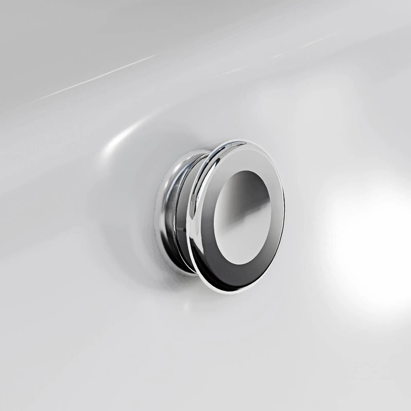 Ricambio tappo cromato per foro del troppopieno per lavabo da bagno