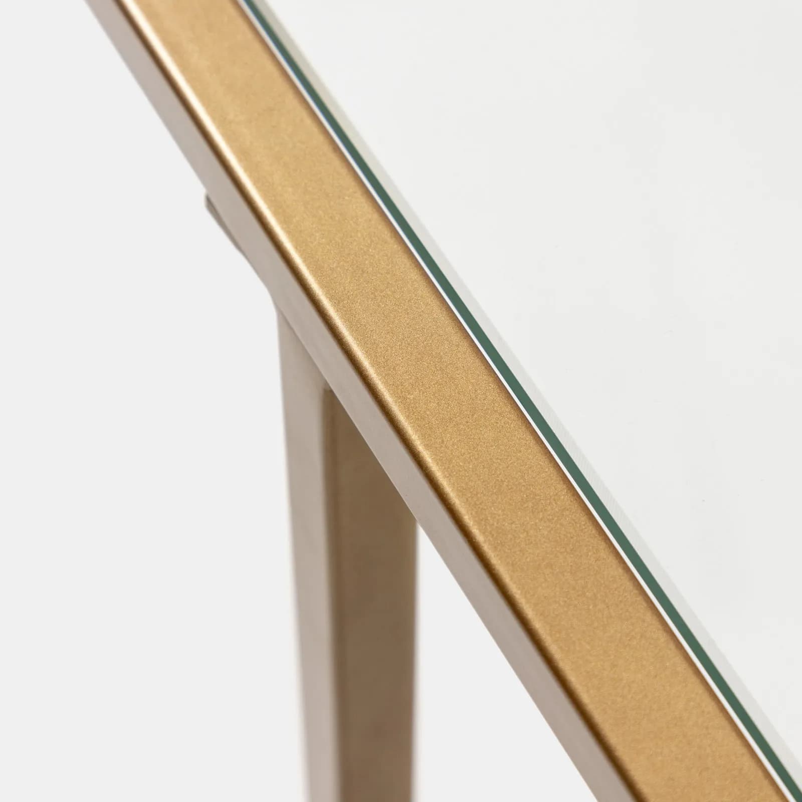 Tavolino 110x59 cm con 2 top in vetro e struttura in metallo finitura oro - Meyer
