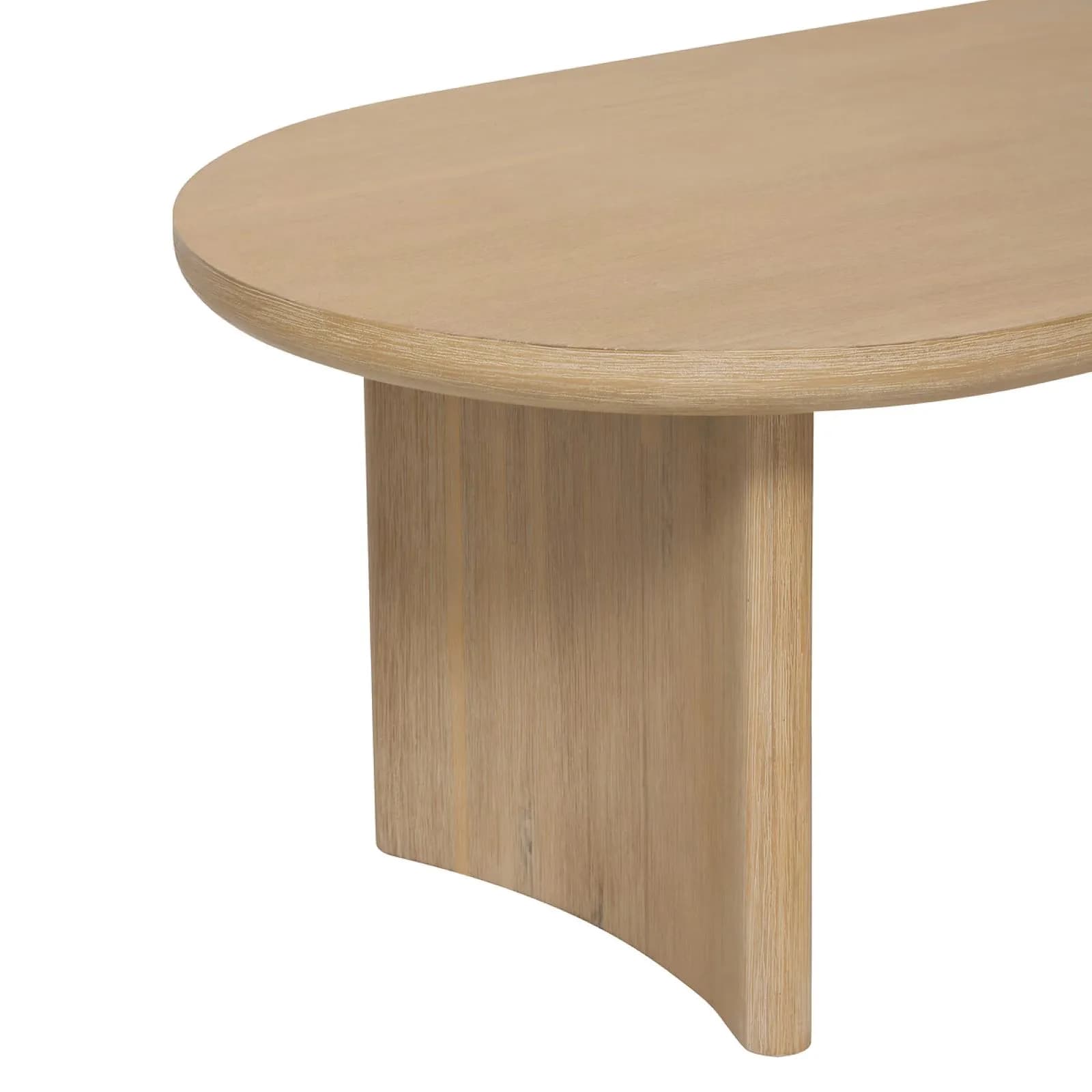 Tavolino 110x60 cm in legno di acacia naturale con gambe curve - Visby