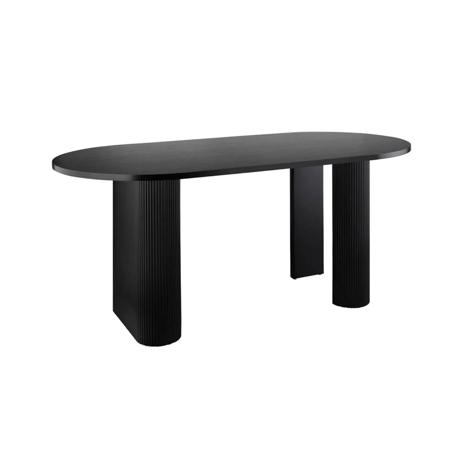 Tavolino 120x45h cm effetto legno nero e gambe cannettate - Kawah