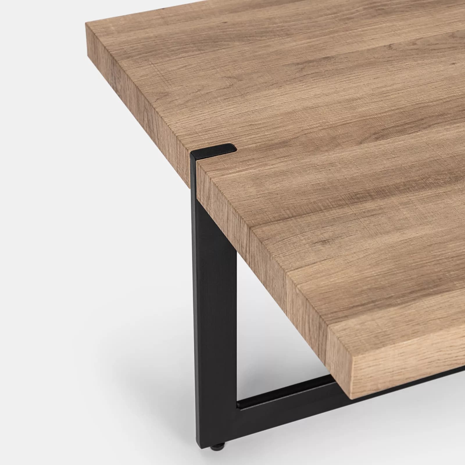 Tavolino 120x60 cm top rovere e gambe in metallo nere - Morfeo