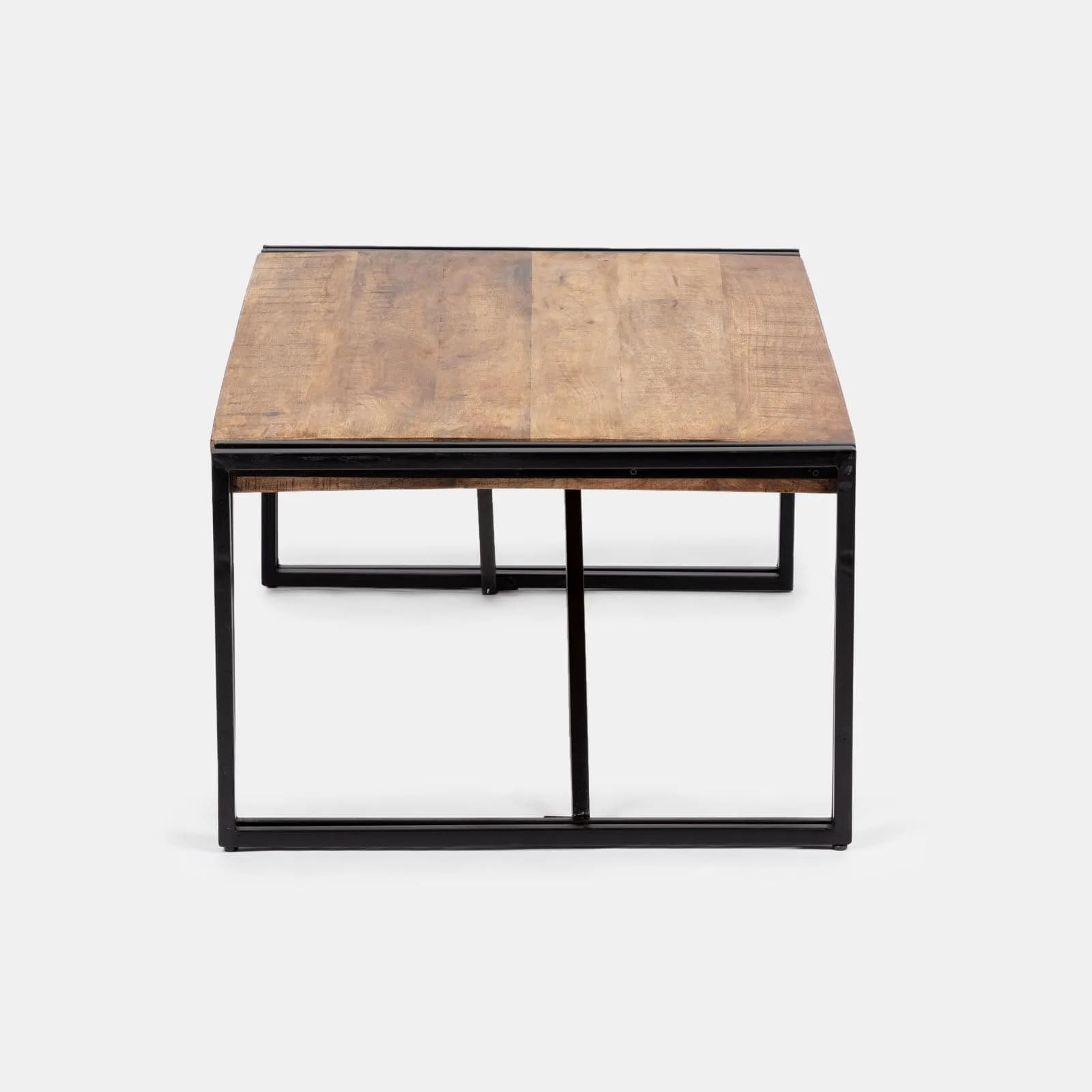 Tavolino 120x70 cm in legno di mango e metallo nero - Freia Mango