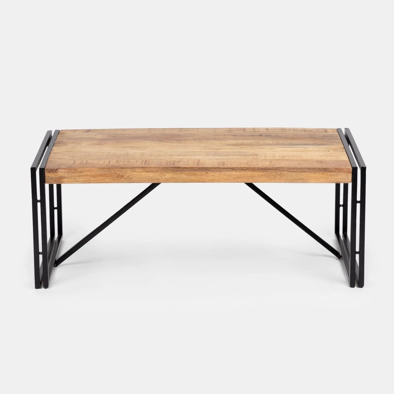 Tavolino 120x70 cm in legno di mango e metallo nero - Freia Mango