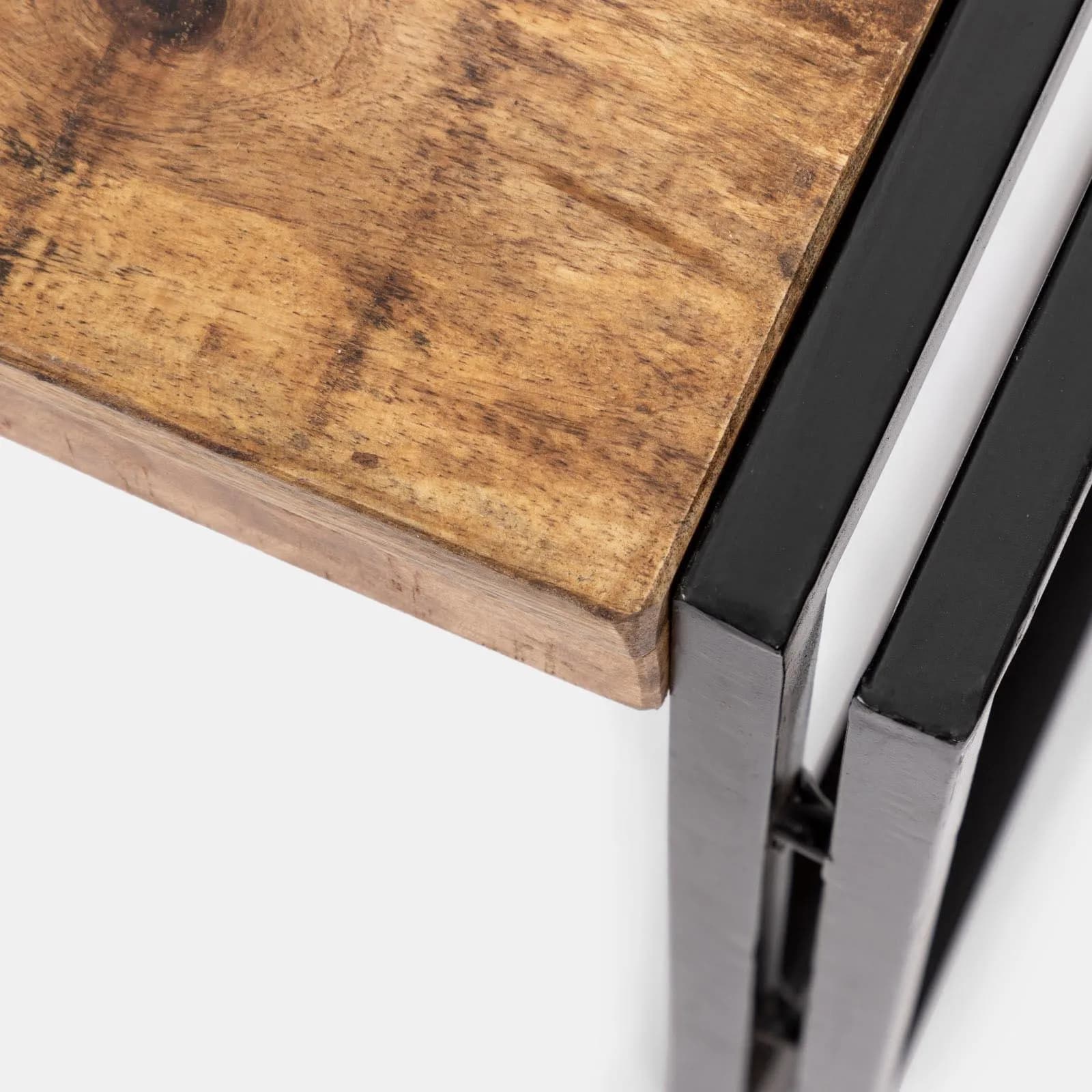 Tavolino 120x70 cm in legno di mango e metallo nero - Freia Mango