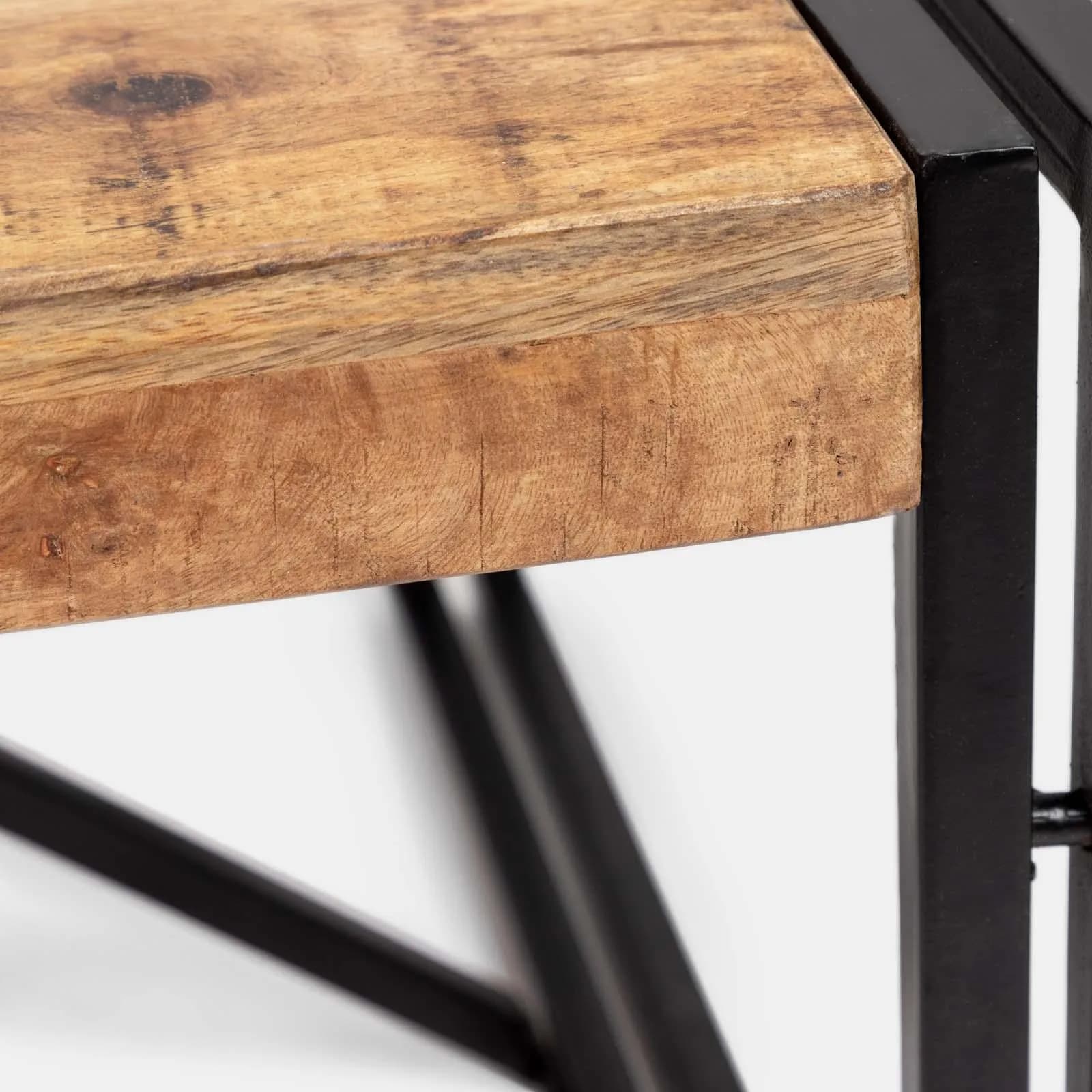 Tavolino 120x70 cm in legno di mango e metallo nero - Freia Mango