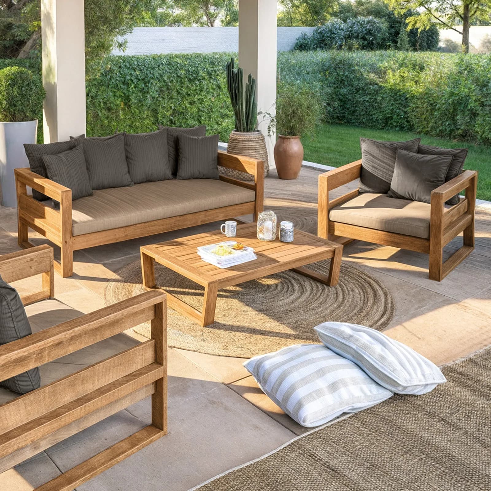 Tavolino 120x80 in legno teak naturale - Cairo