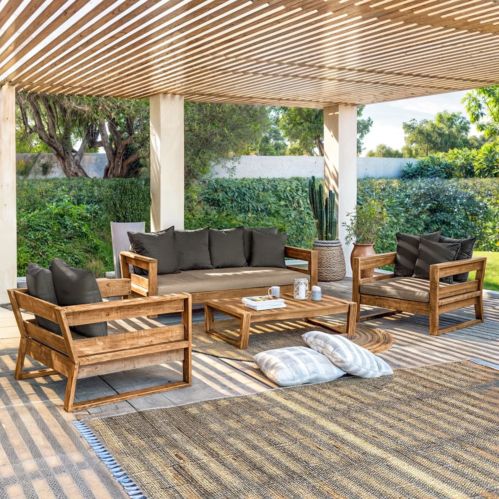 Tavolino 120x80 in legno teak naturale - Cairo