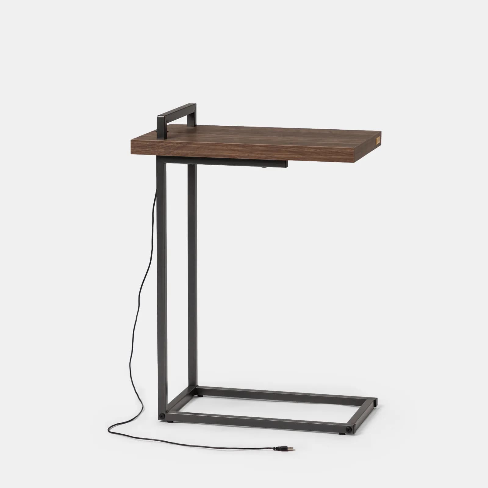 Tavolino 29x48 cm con porta USB in legno noce - Belvedere