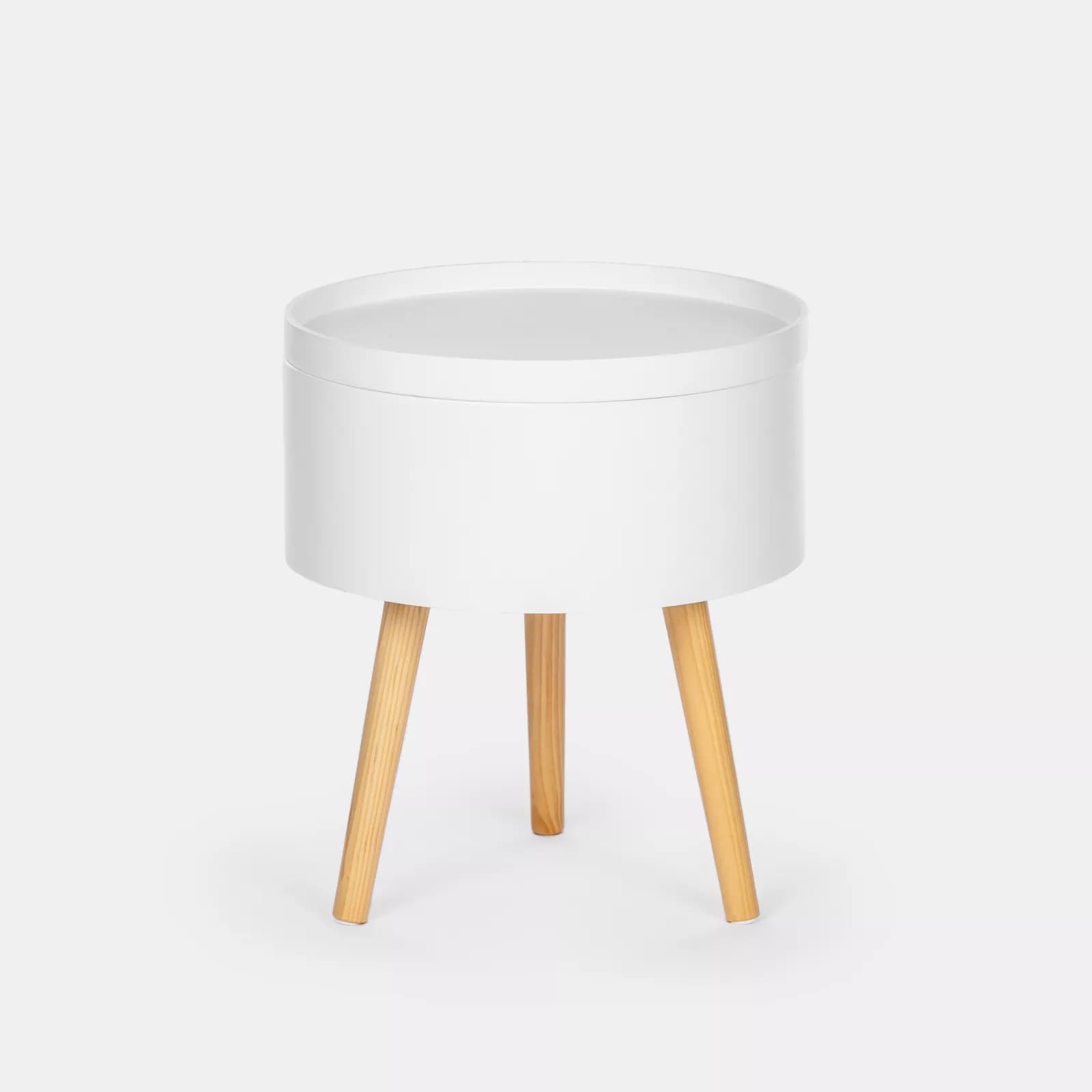 Tavolino contenitore 38 cm in legno bianco - Cheesy