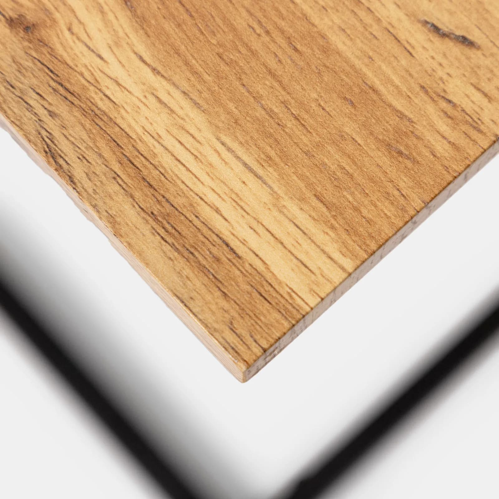 Tavolino 40x40 cm con top rovere e struttura in metallo nero - Rayne