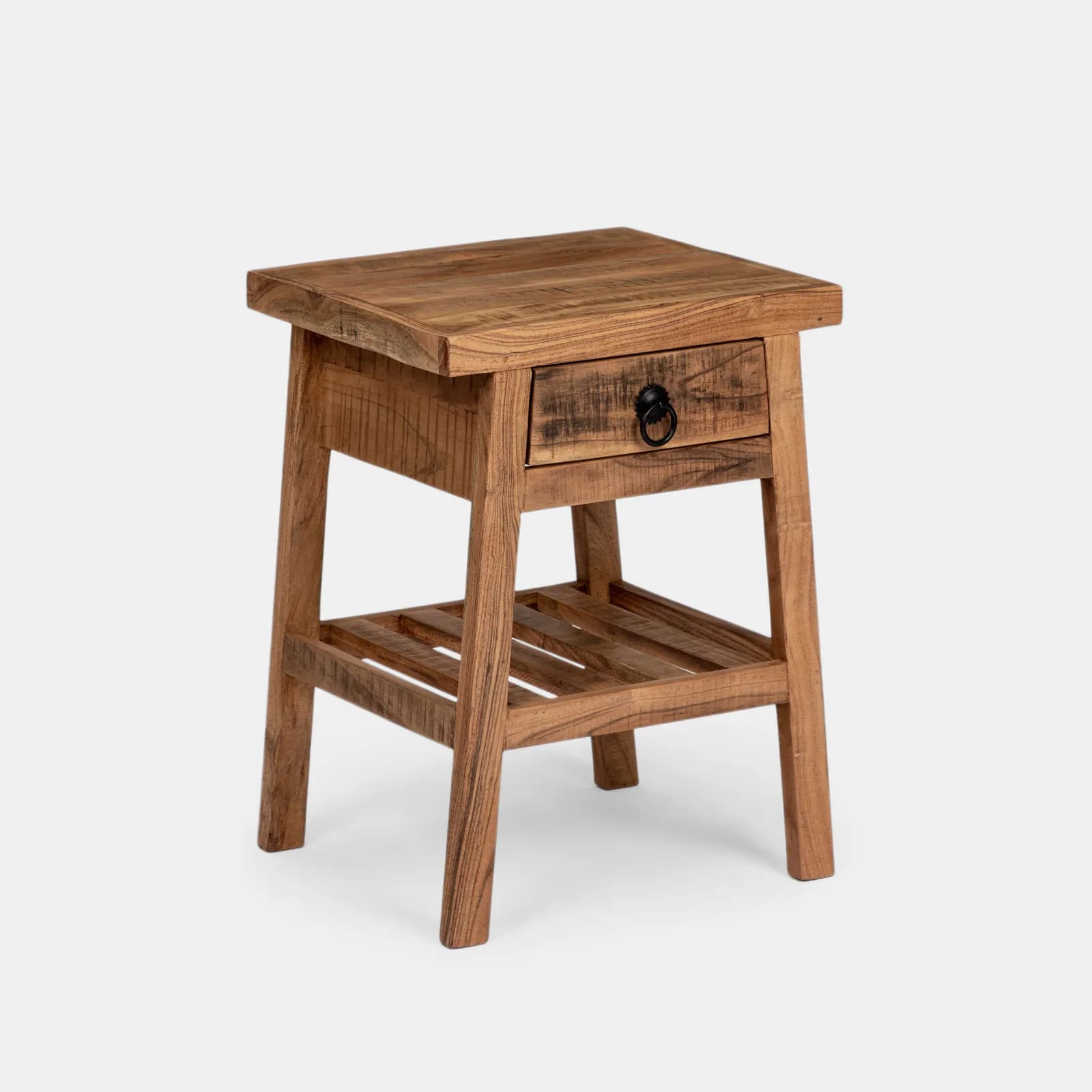 Tavolino 44x39 cm in legno di acacia con cassetto - Freia Acacia