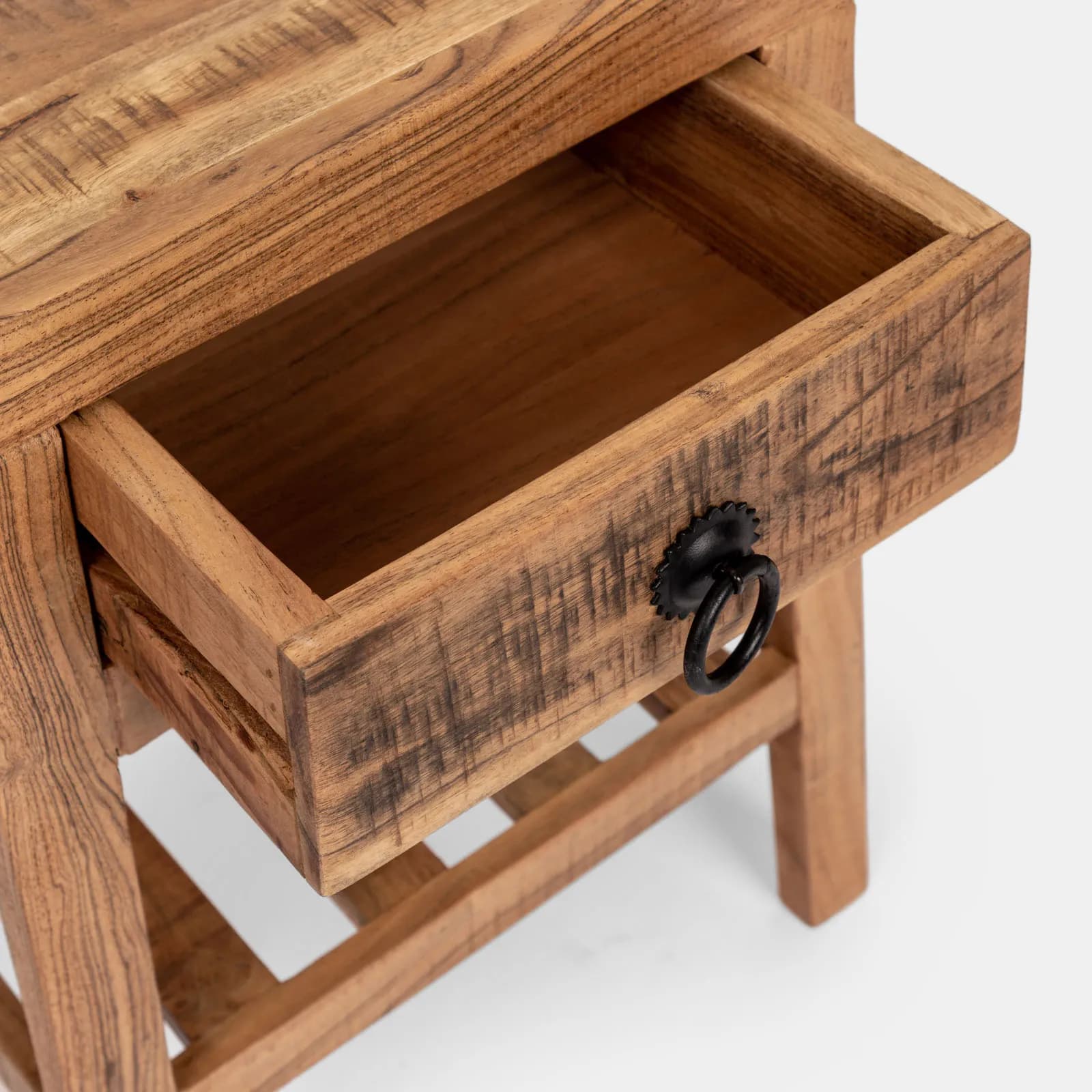 Tavolino 44x39 cm in legno di acacia con cassetto - Freia Acacia