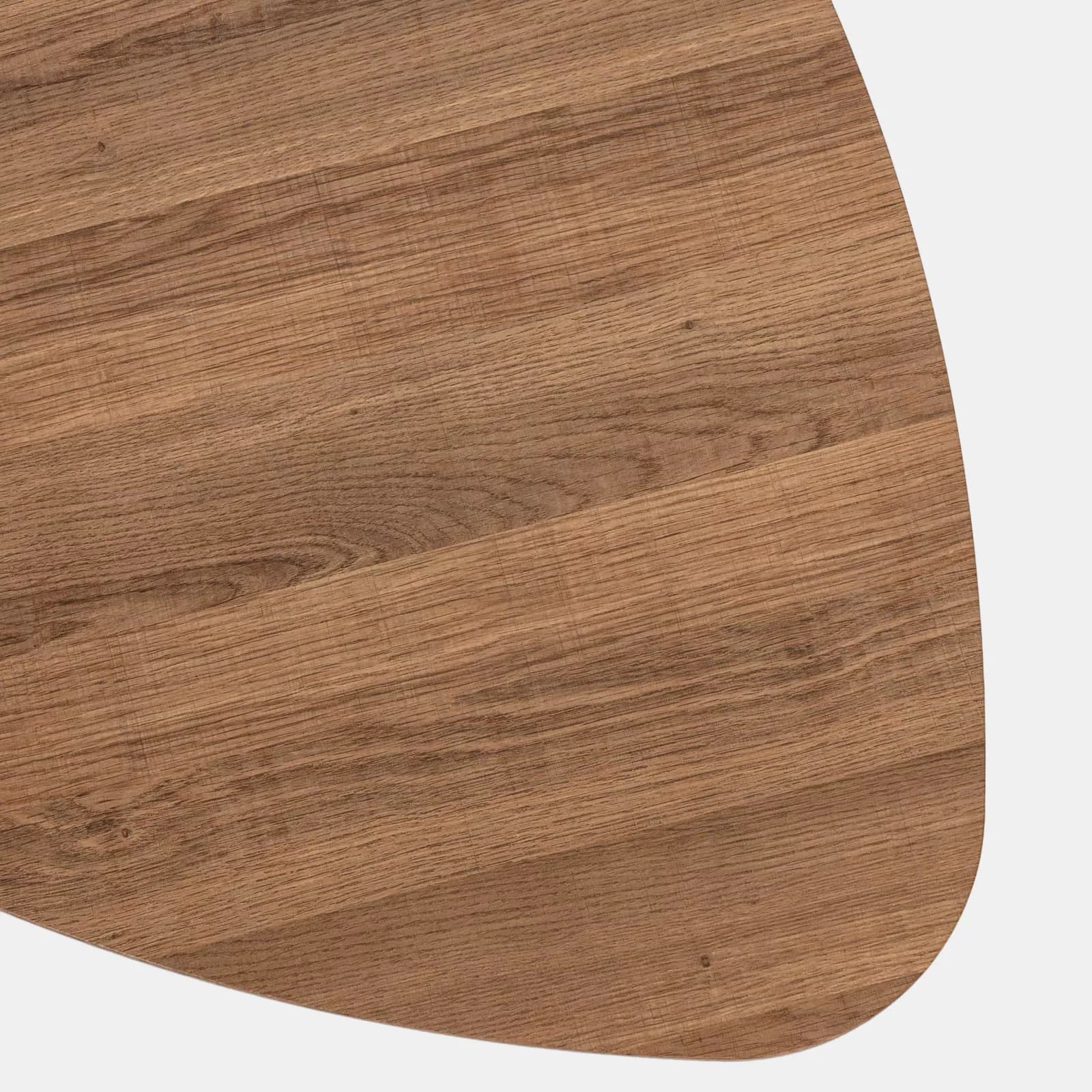 Tavolino triangolare 60x48h cm top in legno color castagno e gambe nere - Pebble