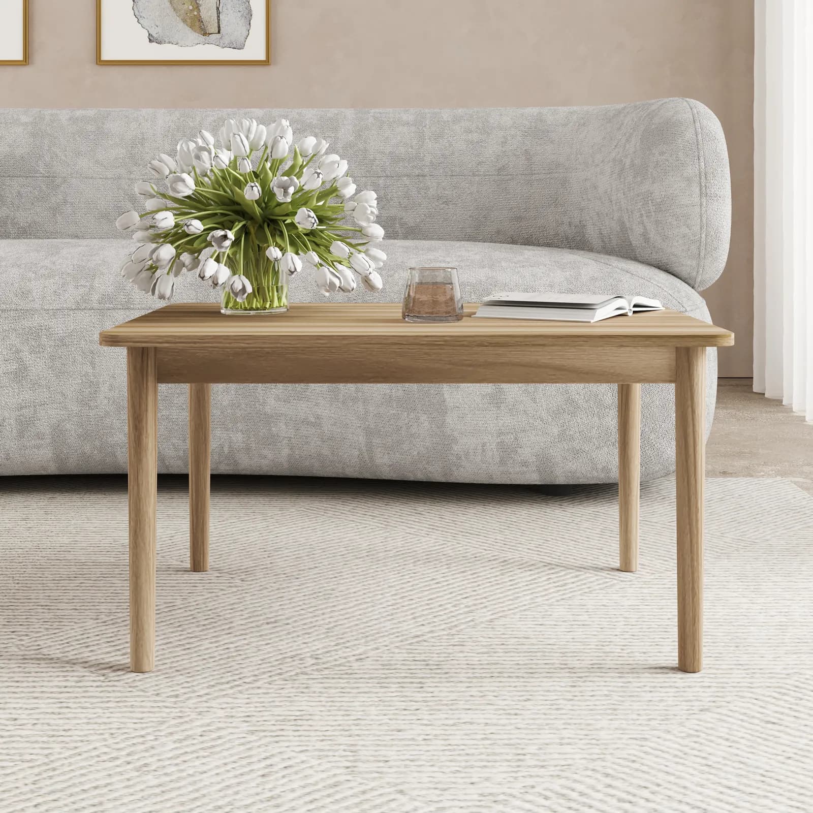 Tavolino 78x42h cm effetto rovere kyoto - Nathur