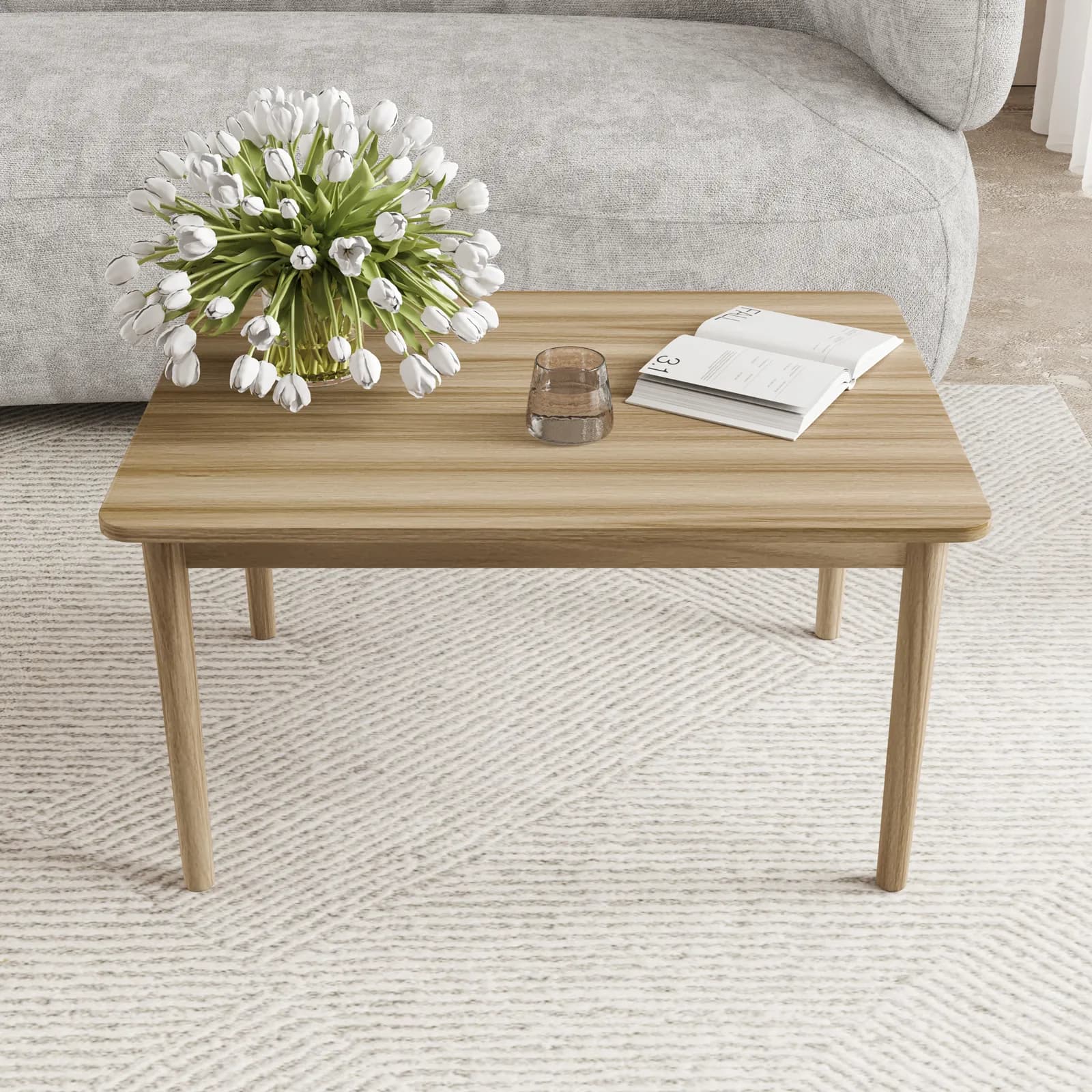 Tavolino 78x42h cm effetto rovere kyoto - Nathur