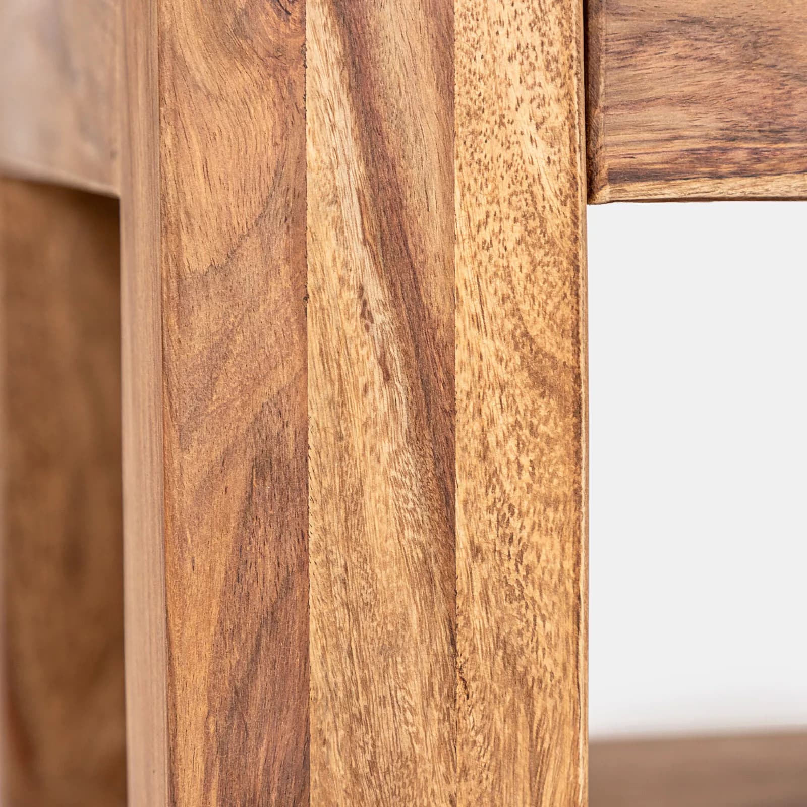 Tavolino 80 cm in legno con ripiano - Freia Sheesham
