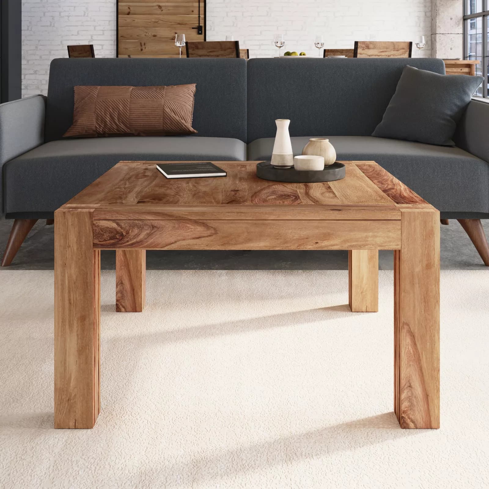 Tavolino 80x80 cm in legno - Freia Sheesham