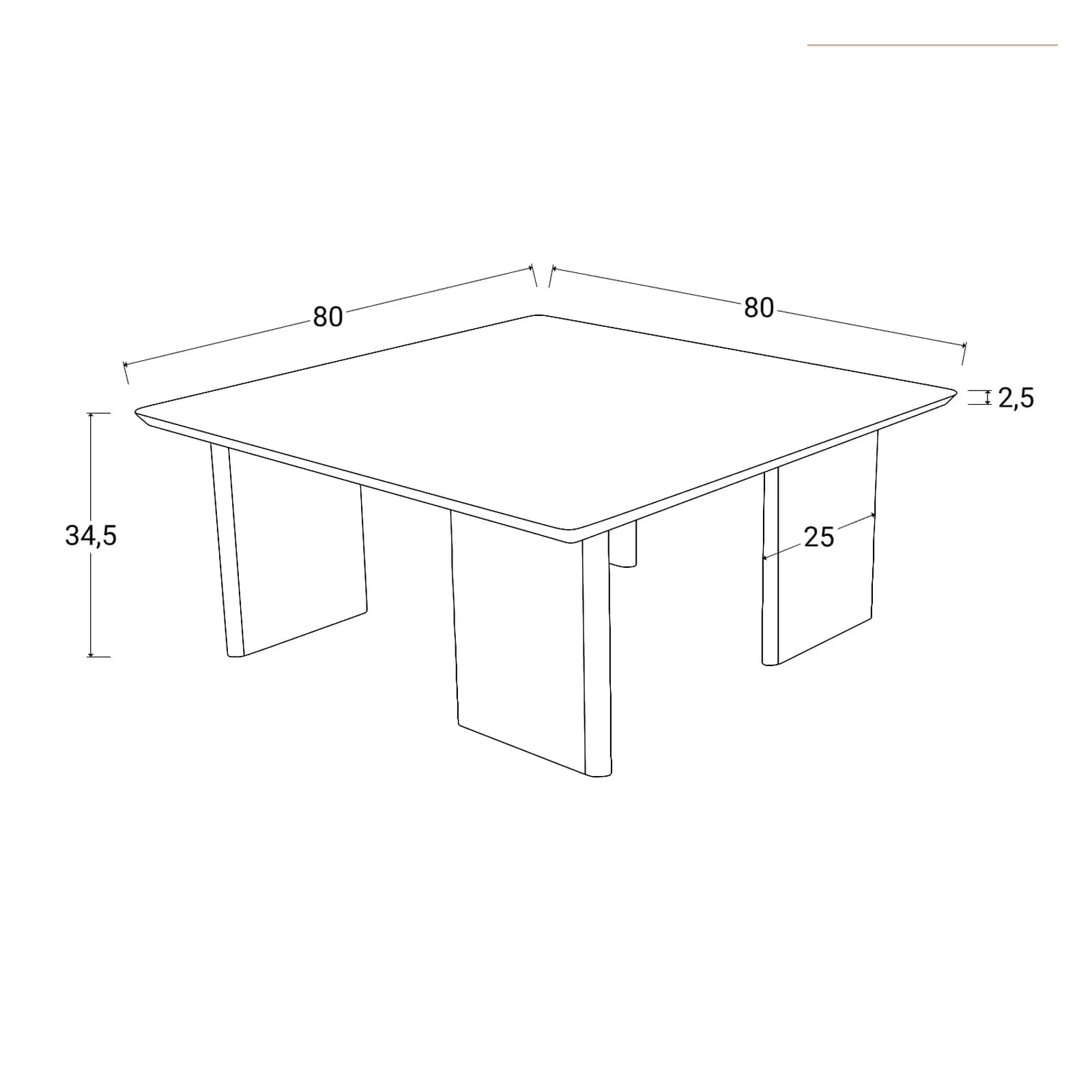 Tavolino 80x80 cm effetto noce - Osbert