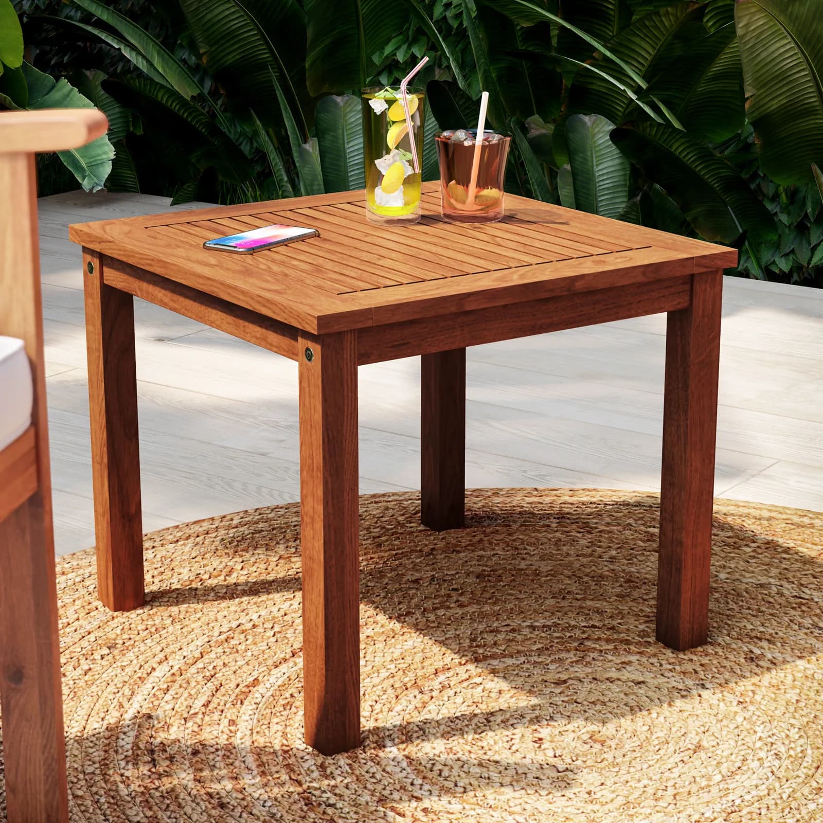 Tavolino da giardino 51x51 cm in legno di acacia - Maravilia