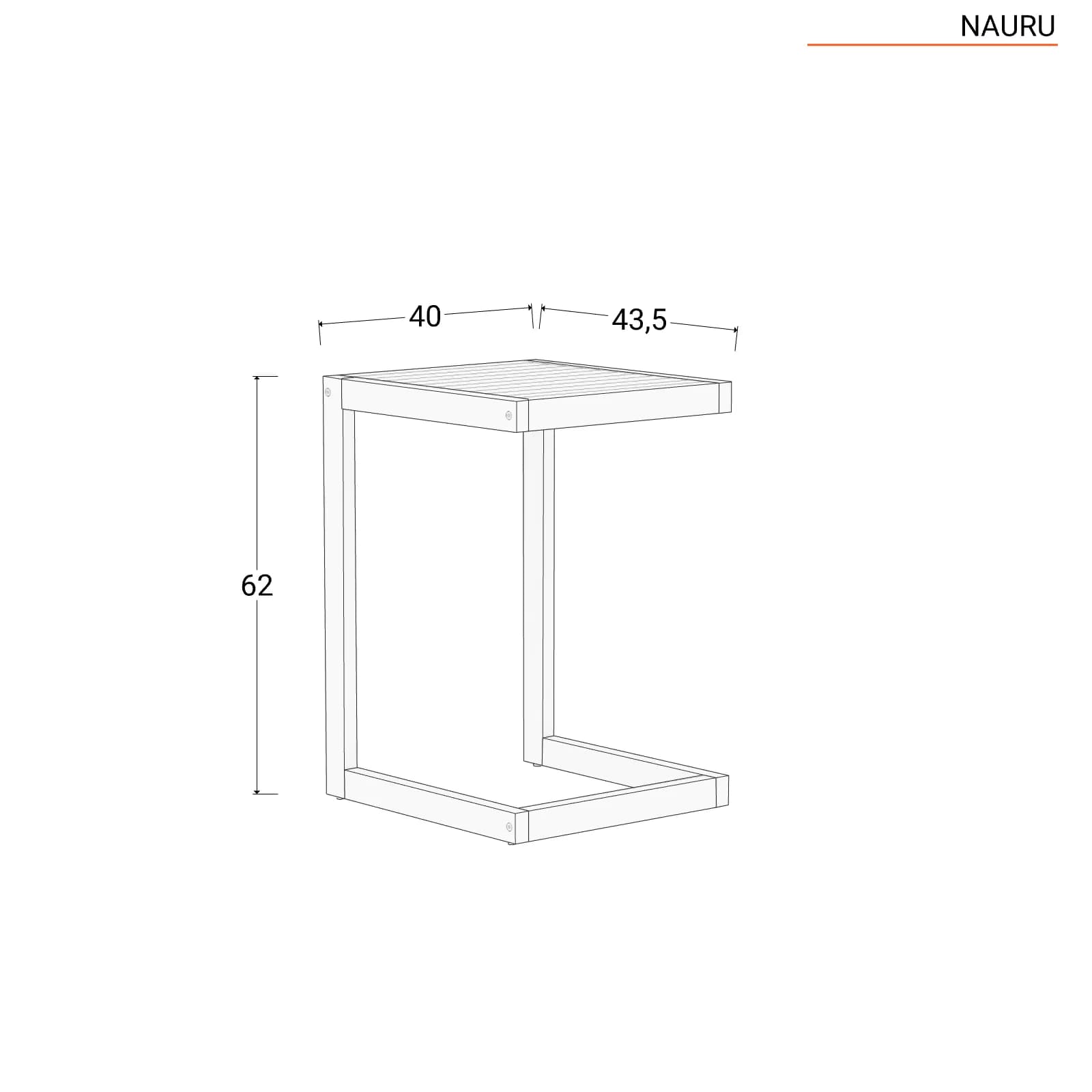 Tavolino da giardino in legno massello di acacia 40x43 cm - Nauru