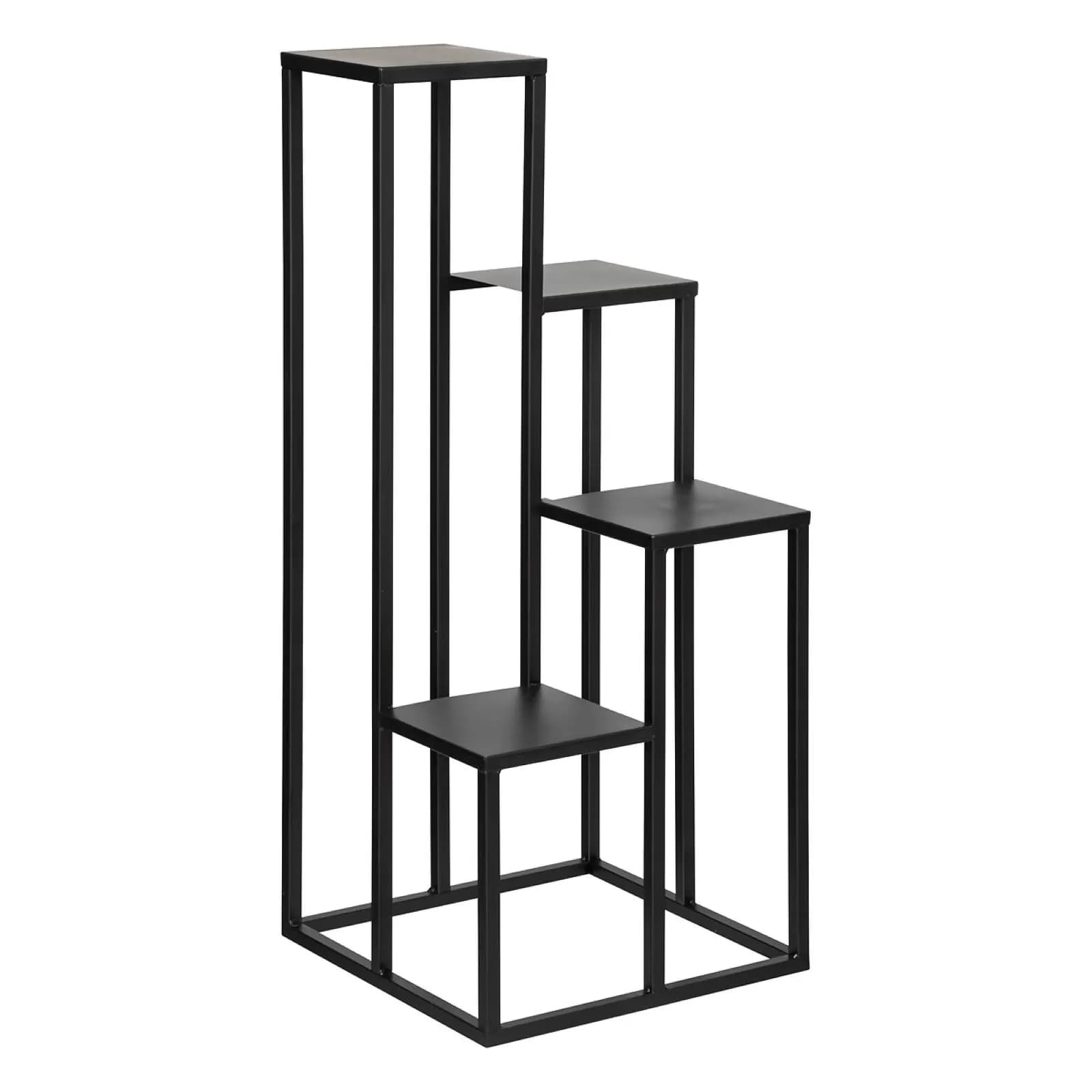 Tavolino espositore 86h cm in metallo nero con 4 ripiani