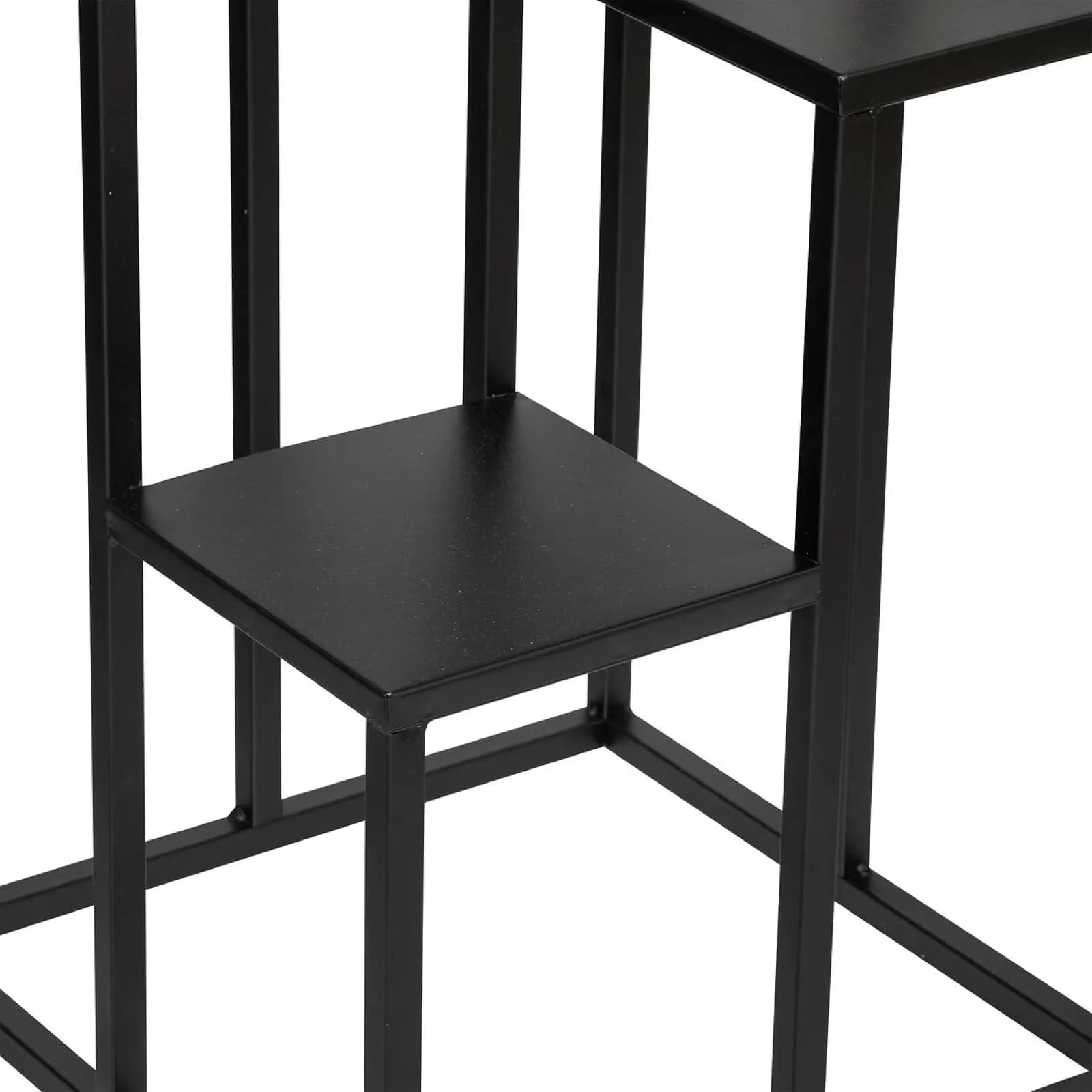 Tavolino espositore 86h cm in metallo nero con 4 ripiani