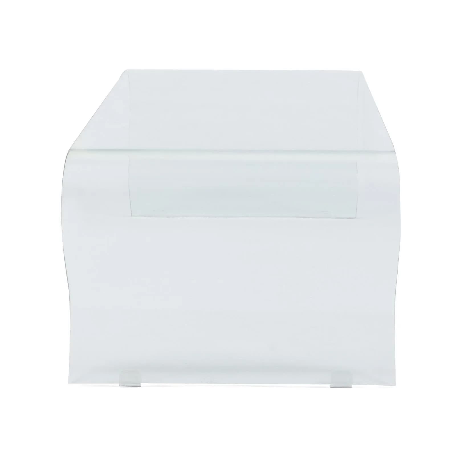 Tavolino 120x60 cm in vetro trasparente sagomato - City