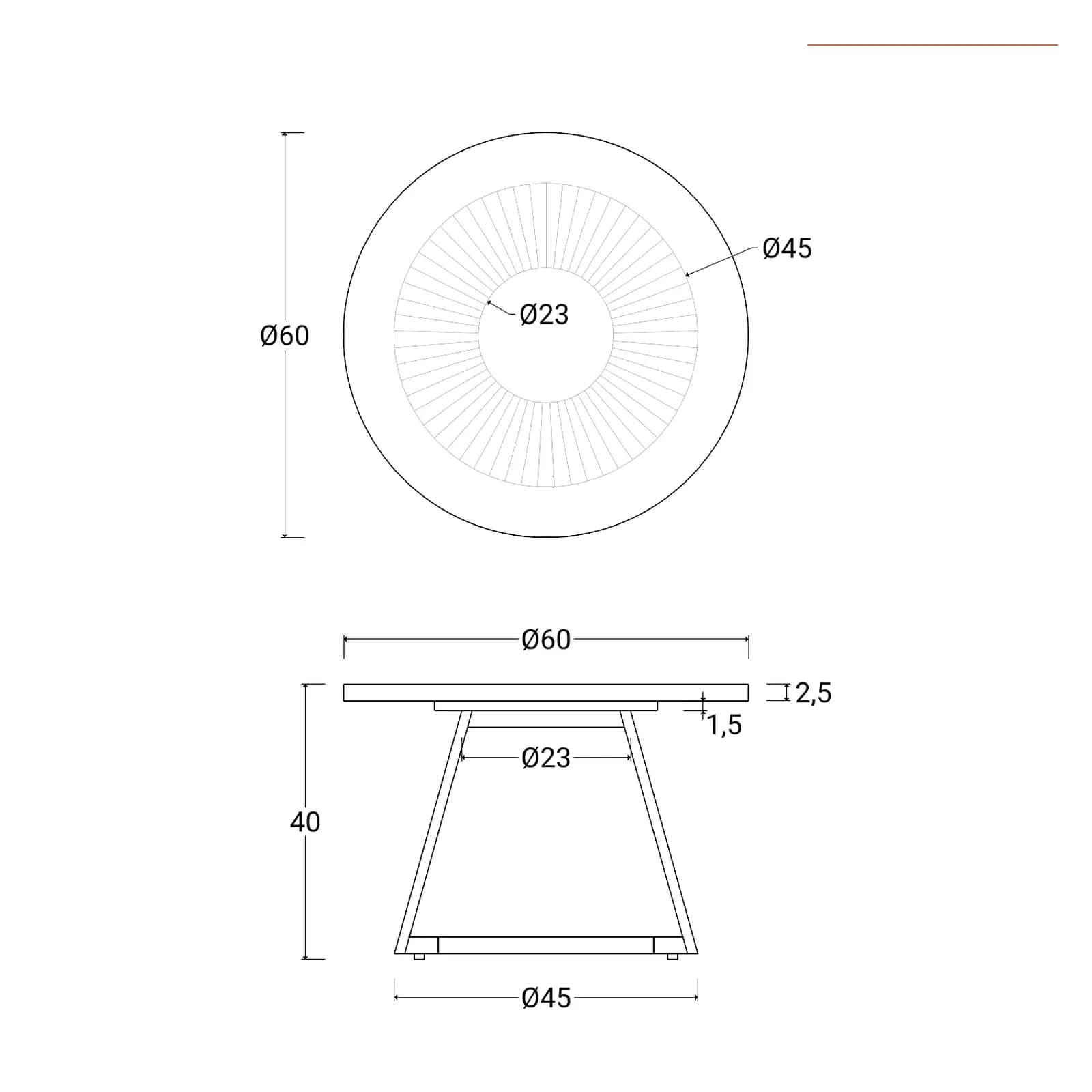 Tavolino rotondo 60 cm in legno di acacia naturale e nero - Bazaar