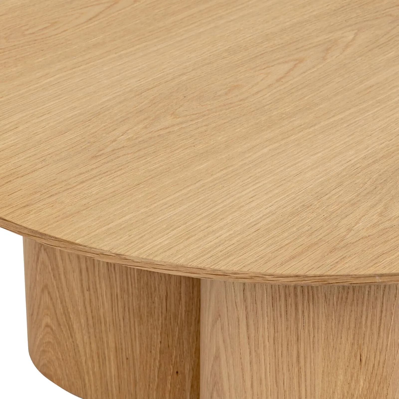 Tavolino rotondo 80 cm impiallacciato in legno di quercia naturale - Fushimi