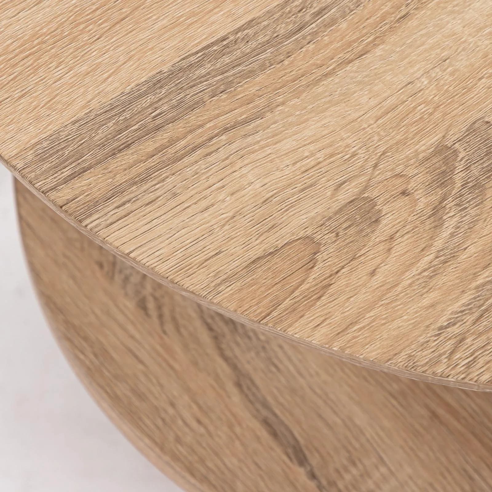 Tavolino 60 cm in metallo nero e legno rovere - Breeze