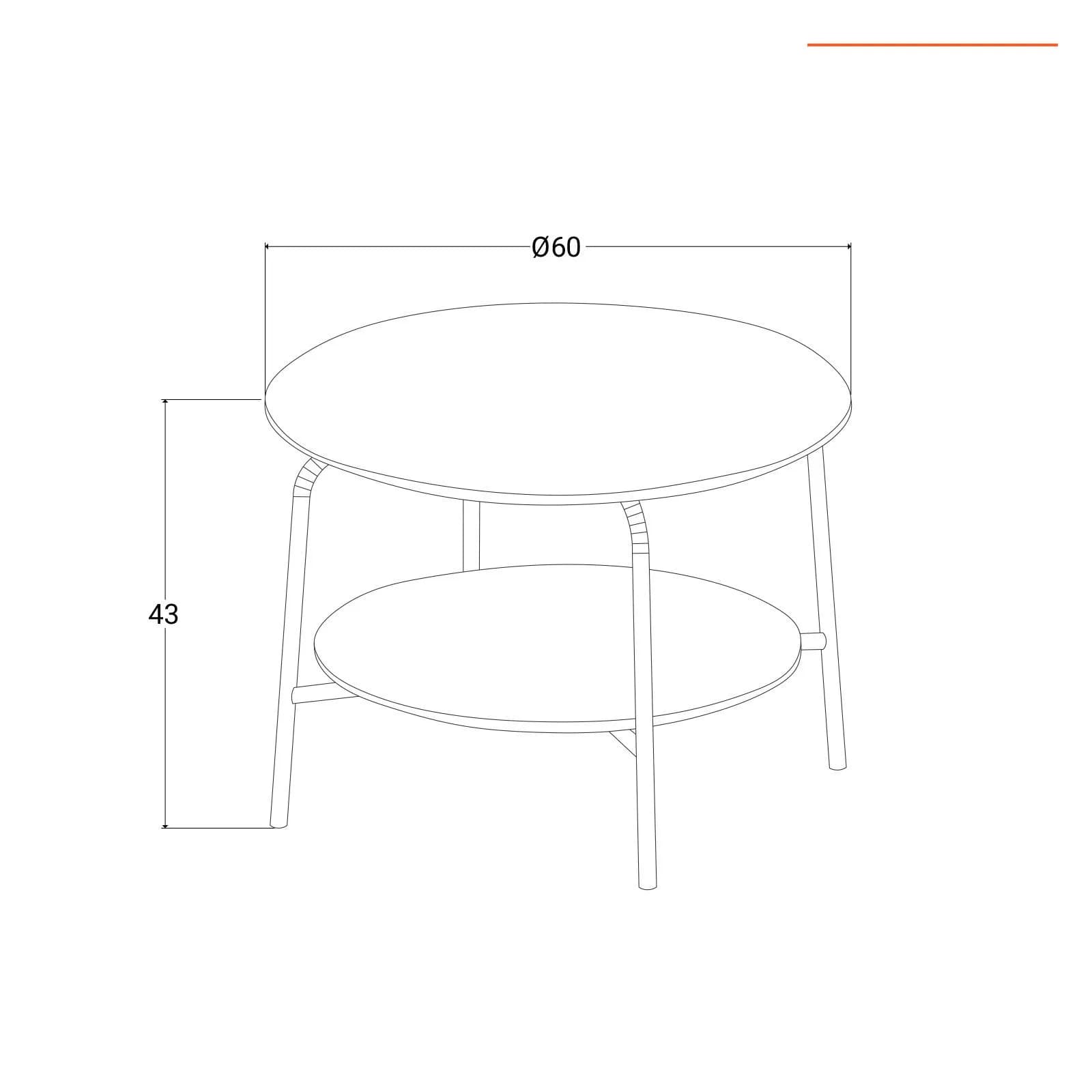 Tavolino 60 cm in metallo nero e legno rovere - Breeze