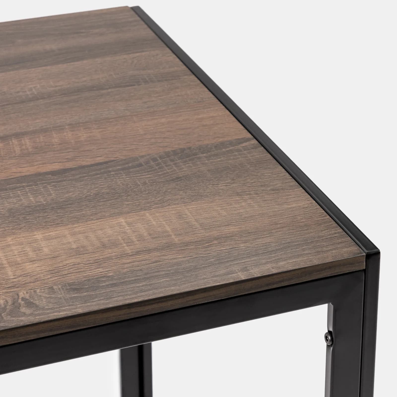 Tavolo da pranzo 120x70 cm con top rovere scuro e gambe in metallo - Veredo