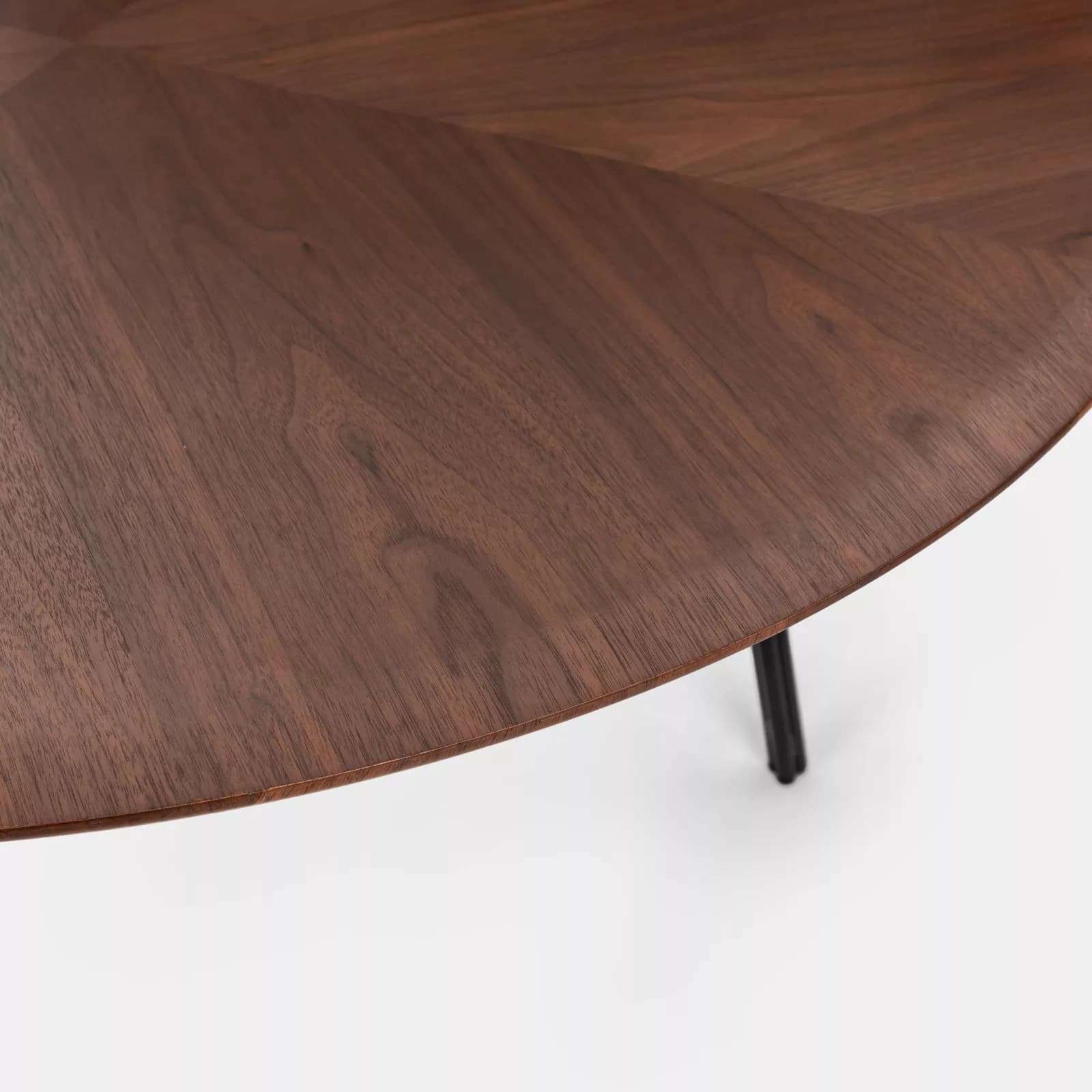 Tavolo da pranzo rotondo 120 cm effetto rovere e gambe in metallo nero - Trico