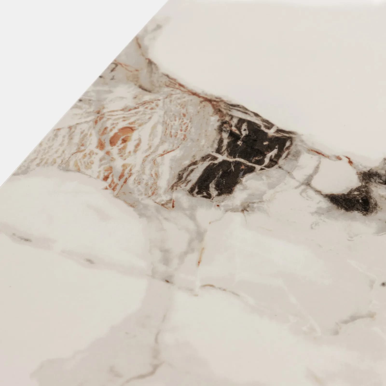 Tavolo 160x90 cm con piano effetto marmo perlato e gambe rame opaco - Remarq