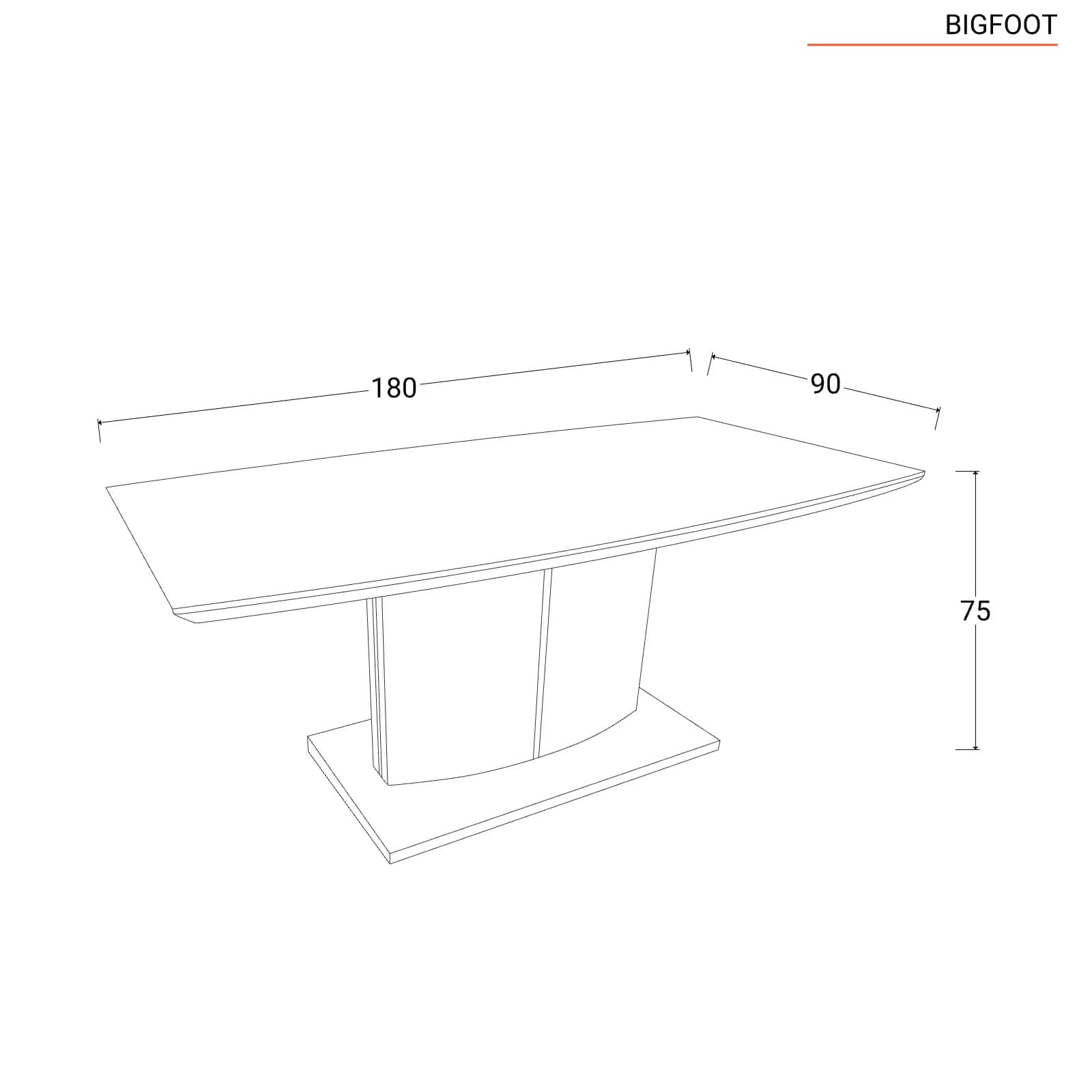 Tavolo 180x90 cm top bianco lucido e base in acciaio inox finitura oro - Bigfoot