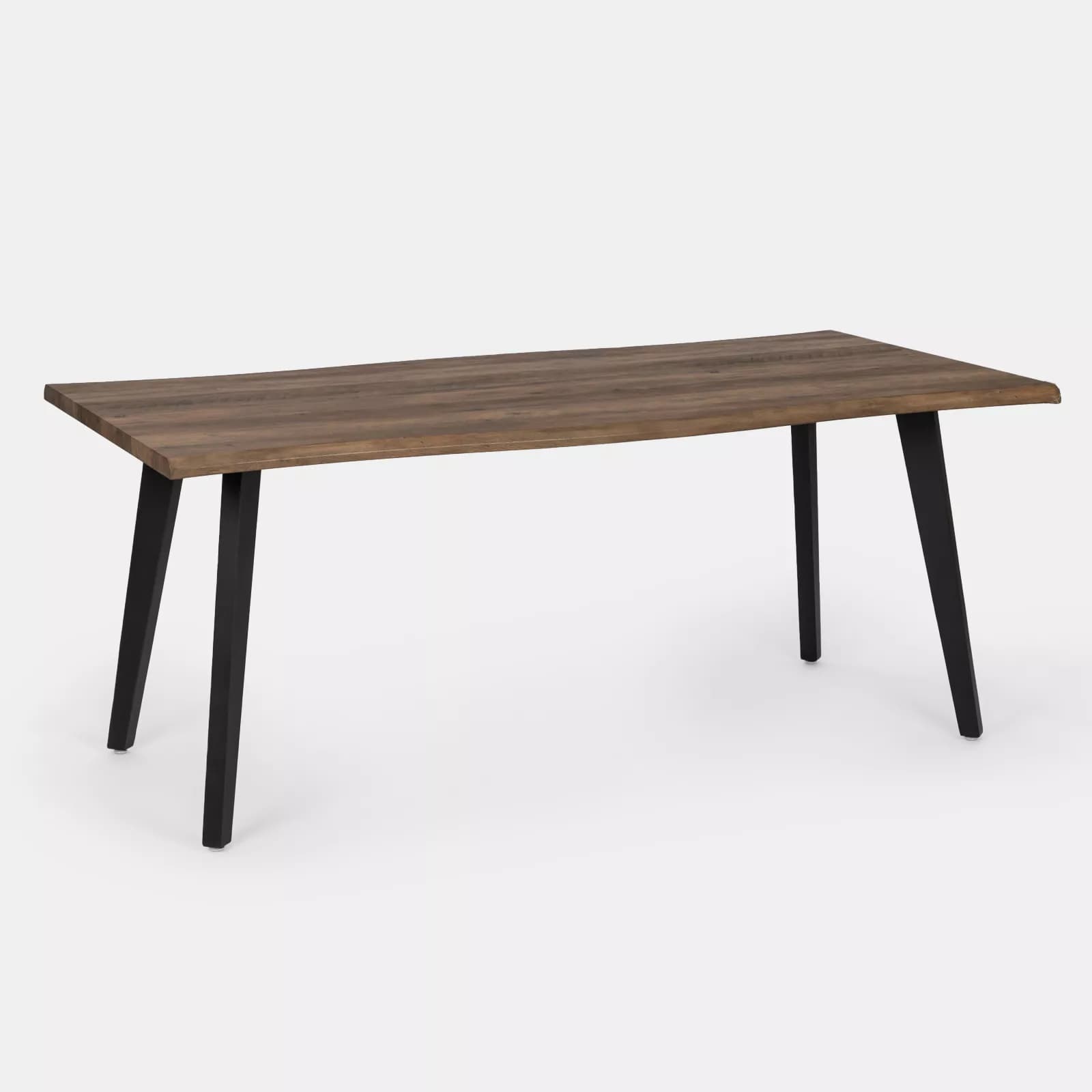 Tavolo 180x90 cm con piano in legno e gambe nere - Dillon
