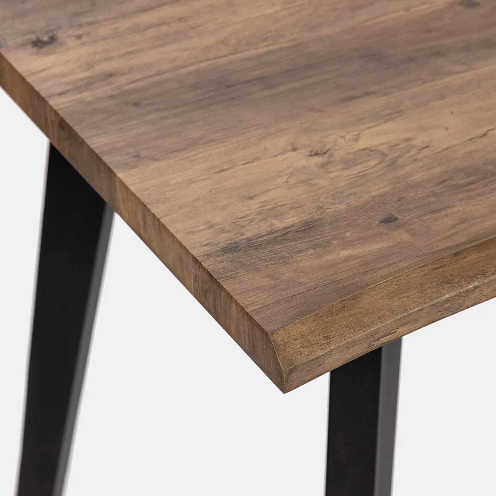 Tavolo 180x90 cm con piano in legno e gambe nere - Dillon