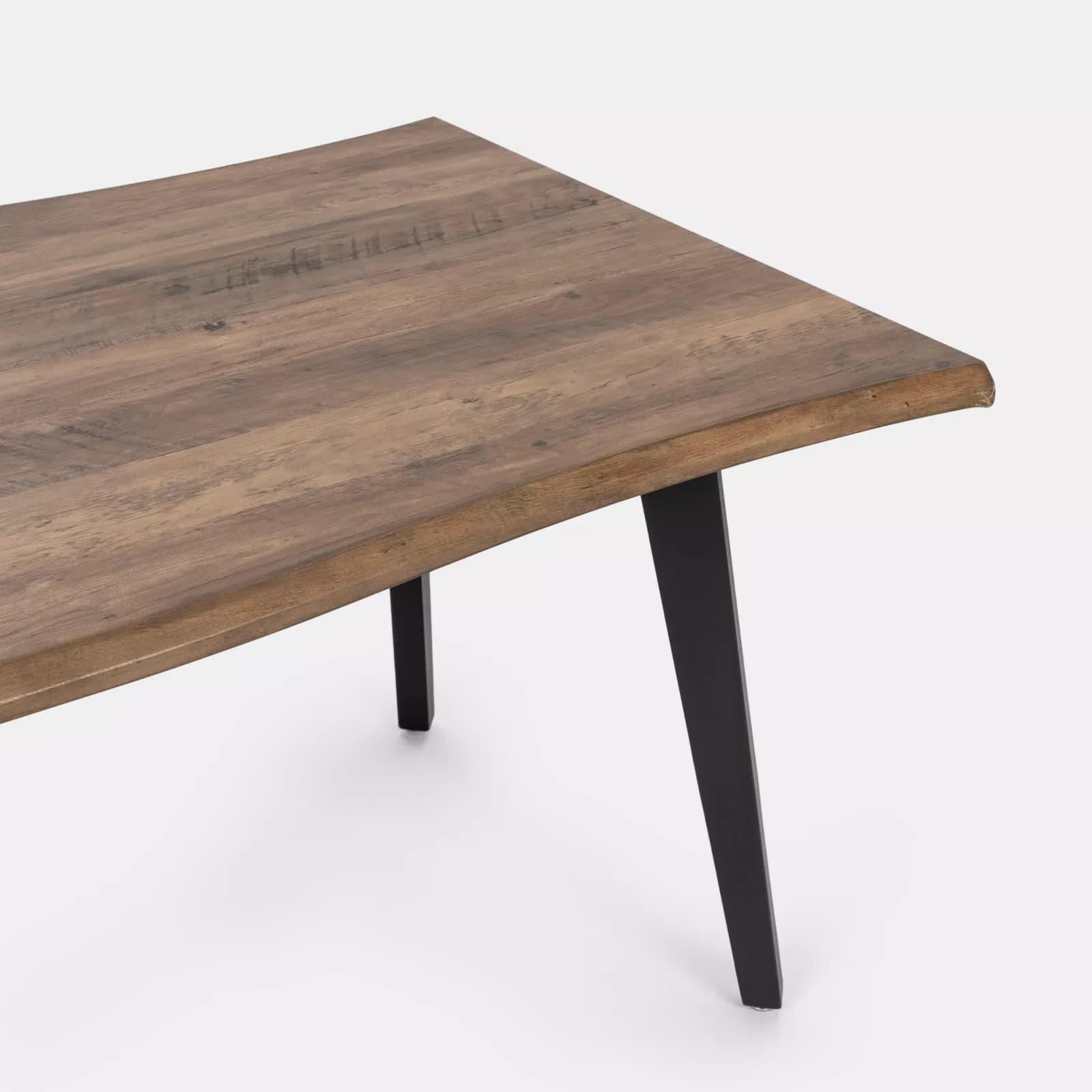 Tavolo 180x90 cm con piano in legno e gambe nere - Dillon