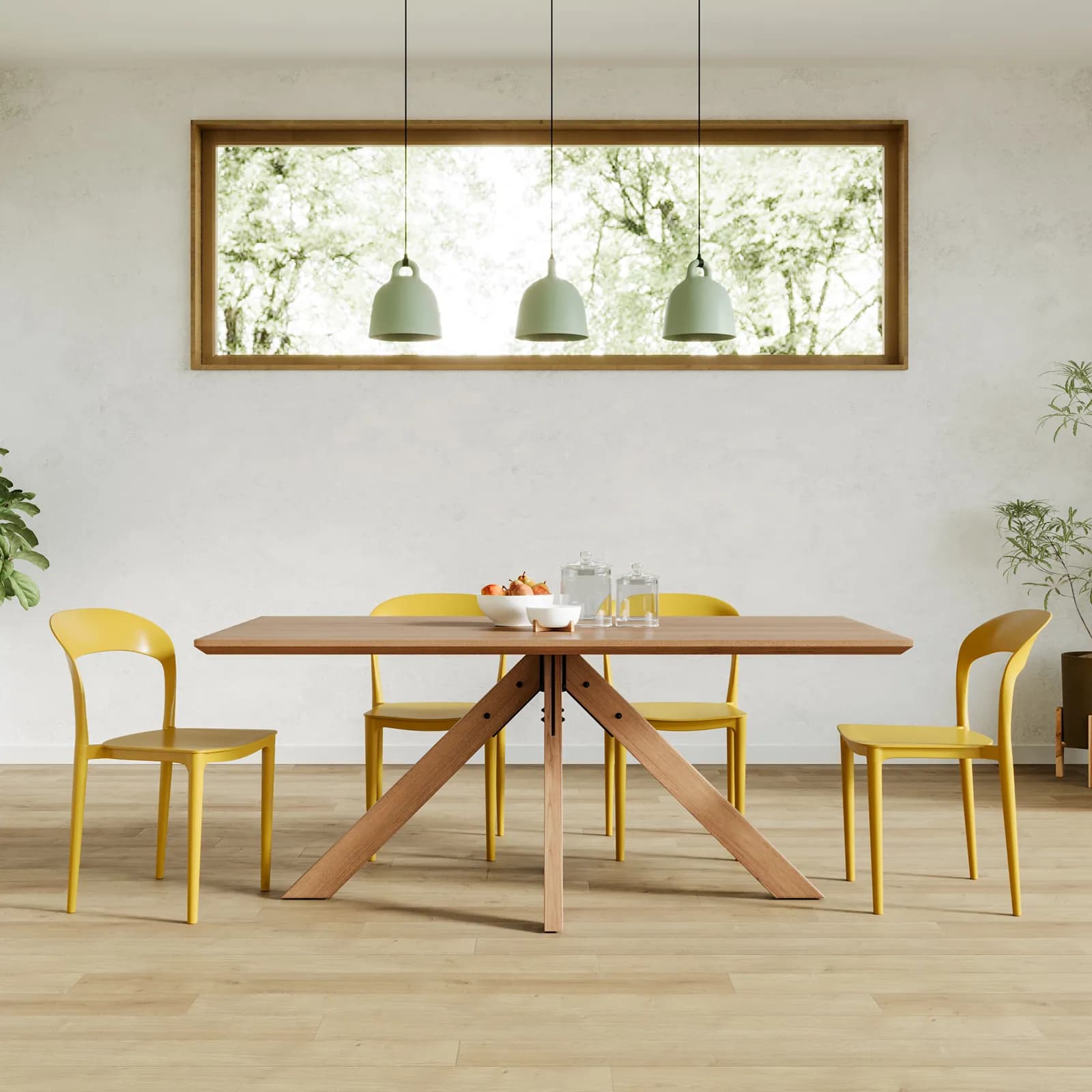 Tavolo 180x90 cm effetto rovere alba con gambe a trespolo - Zilot