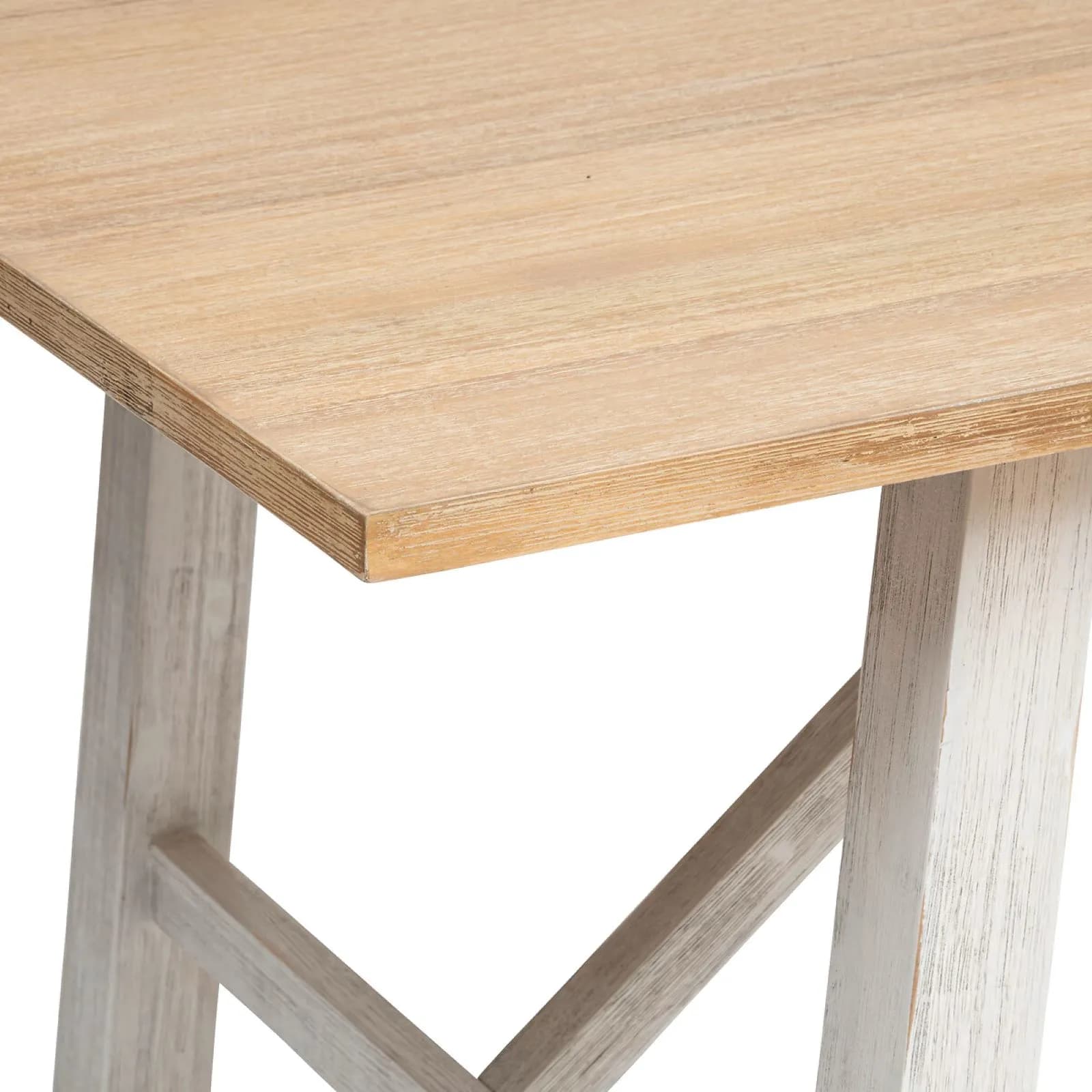 Tavolo 200x100 cm in legno di acacia bianco con top naturale - Tennesee
