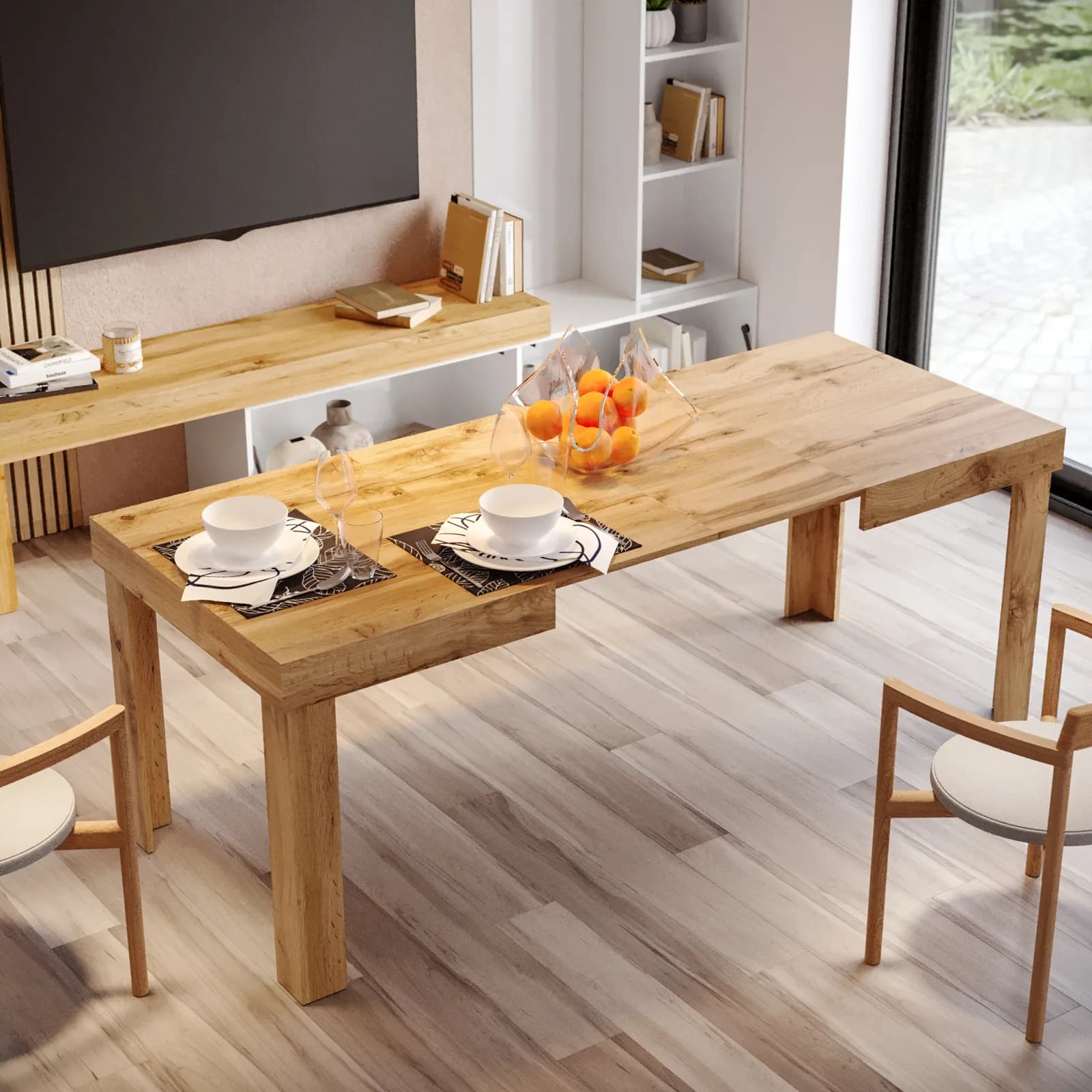 Tavolo allungabile 120-200x80 cm rovere wotan - Kayros