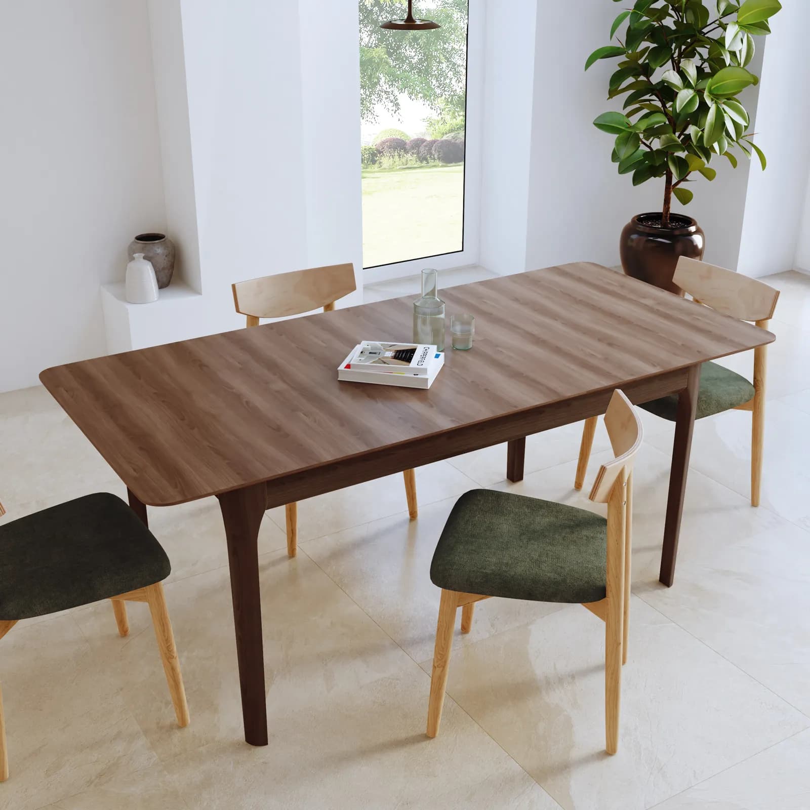Tavolo allungabile 150-195x90 cm effetto noce chester - Thtam