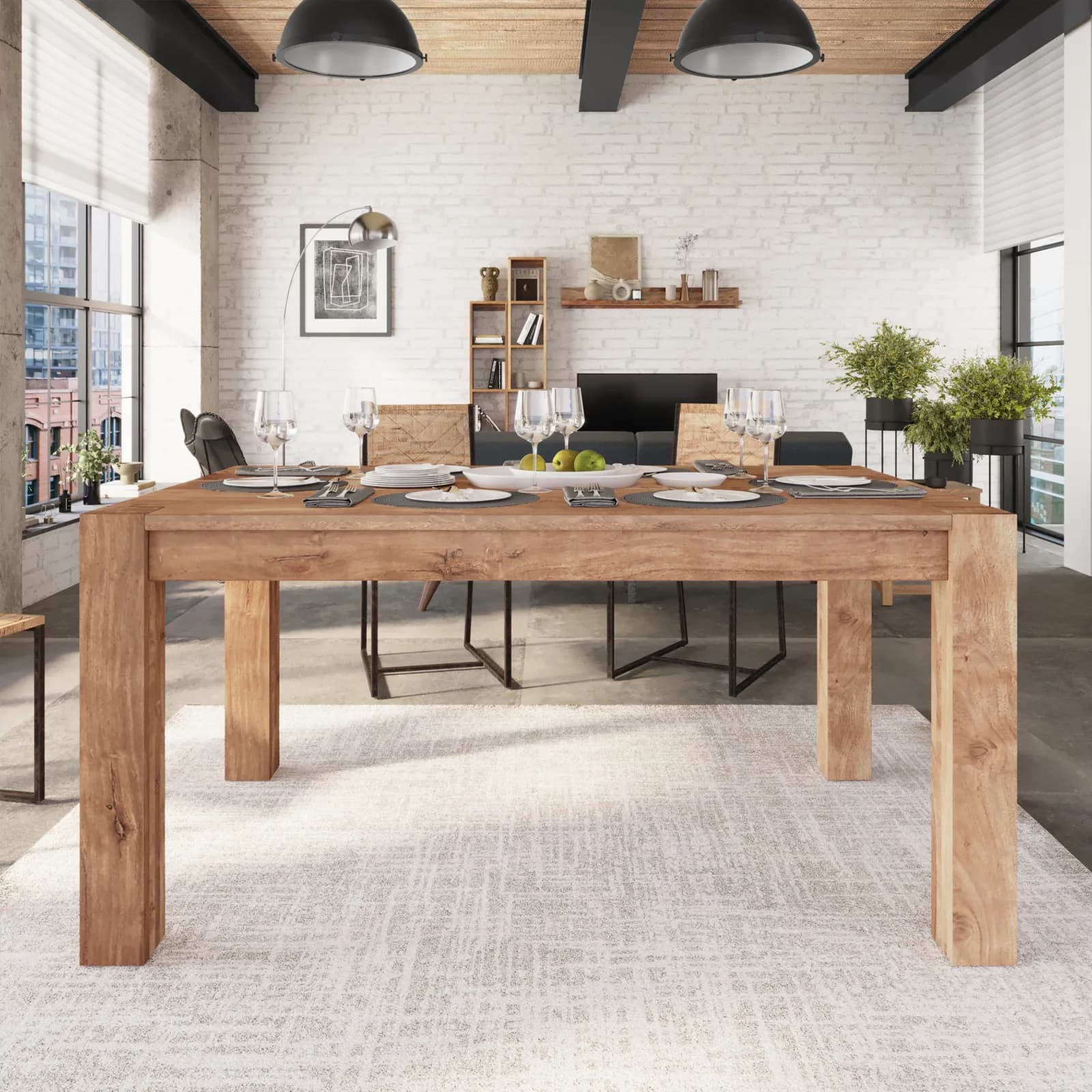 Tavolo allungabile 160-260x100 cm in legno sheesham - Freia Sheesham