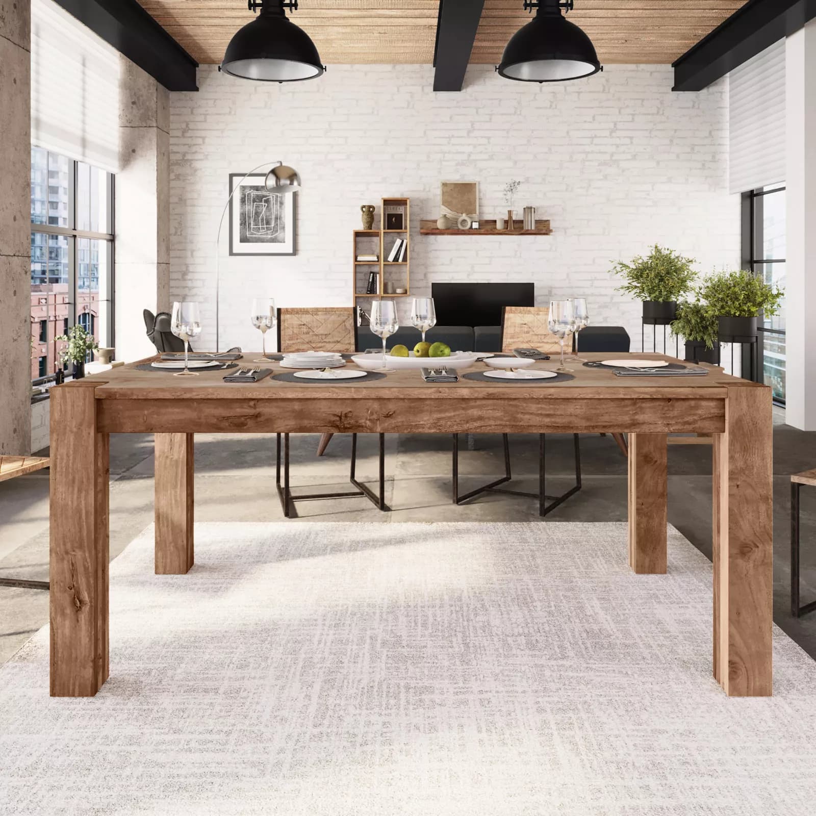Tavolo allungabile 180-280x100 cm in legno sheesham - Freia Sheesham