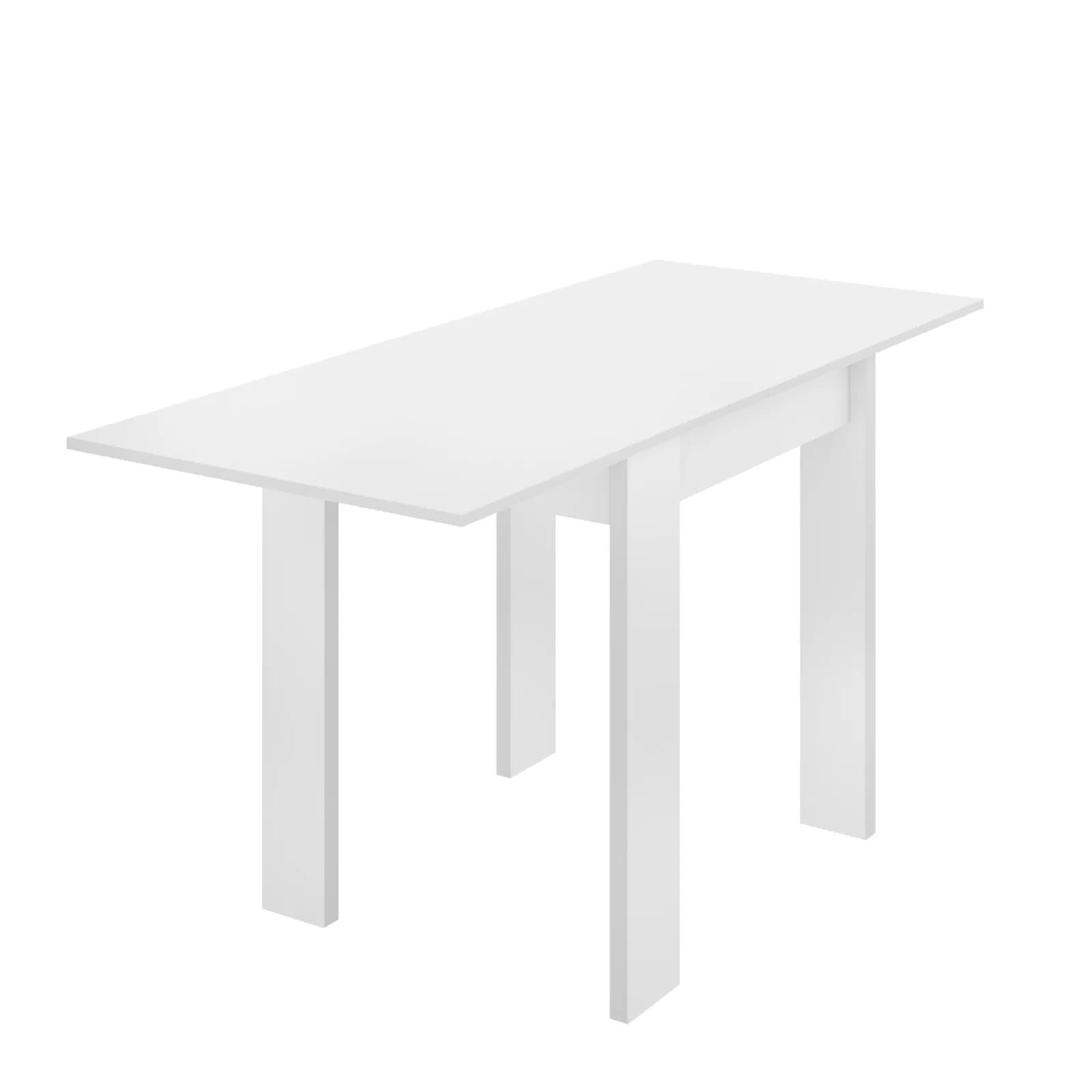 Tavolo allungabile 67-134x67 cm in legno bianco - Baki
