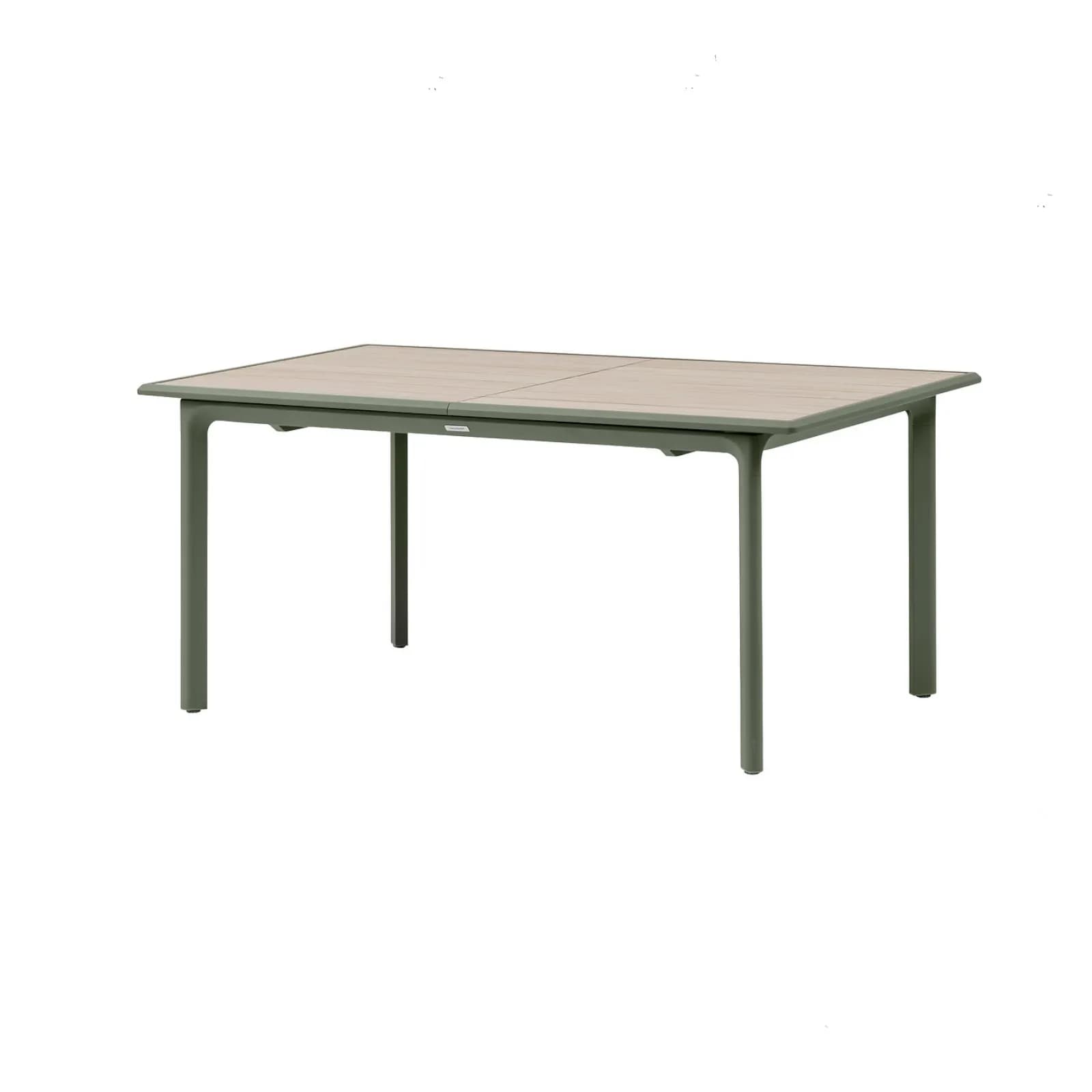 Tavolo allungabile da esterno 170/265x100 cm in alluminio verde alloro con top effetto legno - Dylann