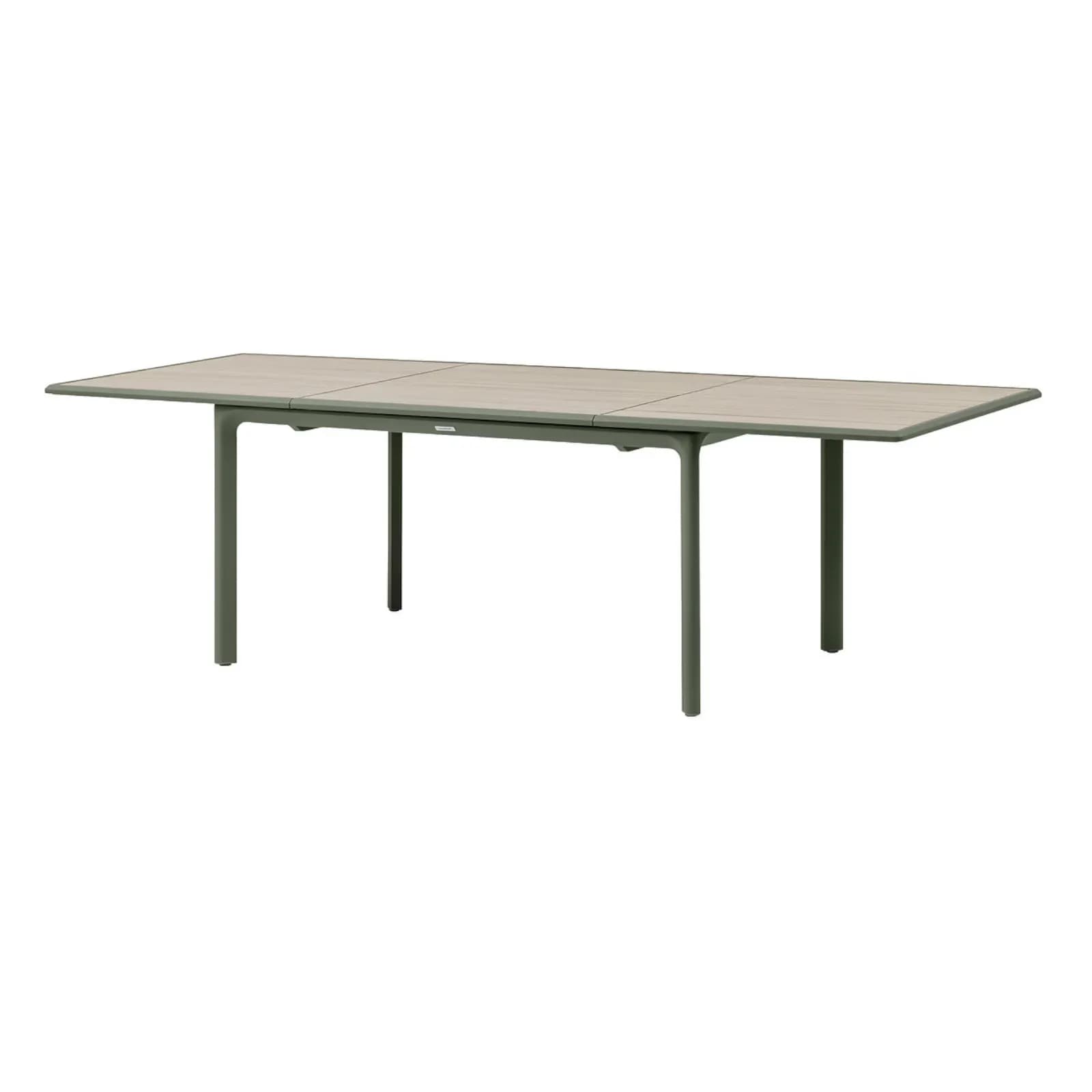 Tavolo allungabile da esterno 170/265x100 cm in alluminio verde alloro con top effetto legno - Dylann