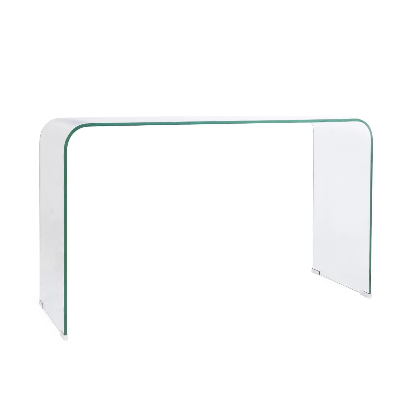 Consolle 125x40 cm in vetro trasparente curvato - City